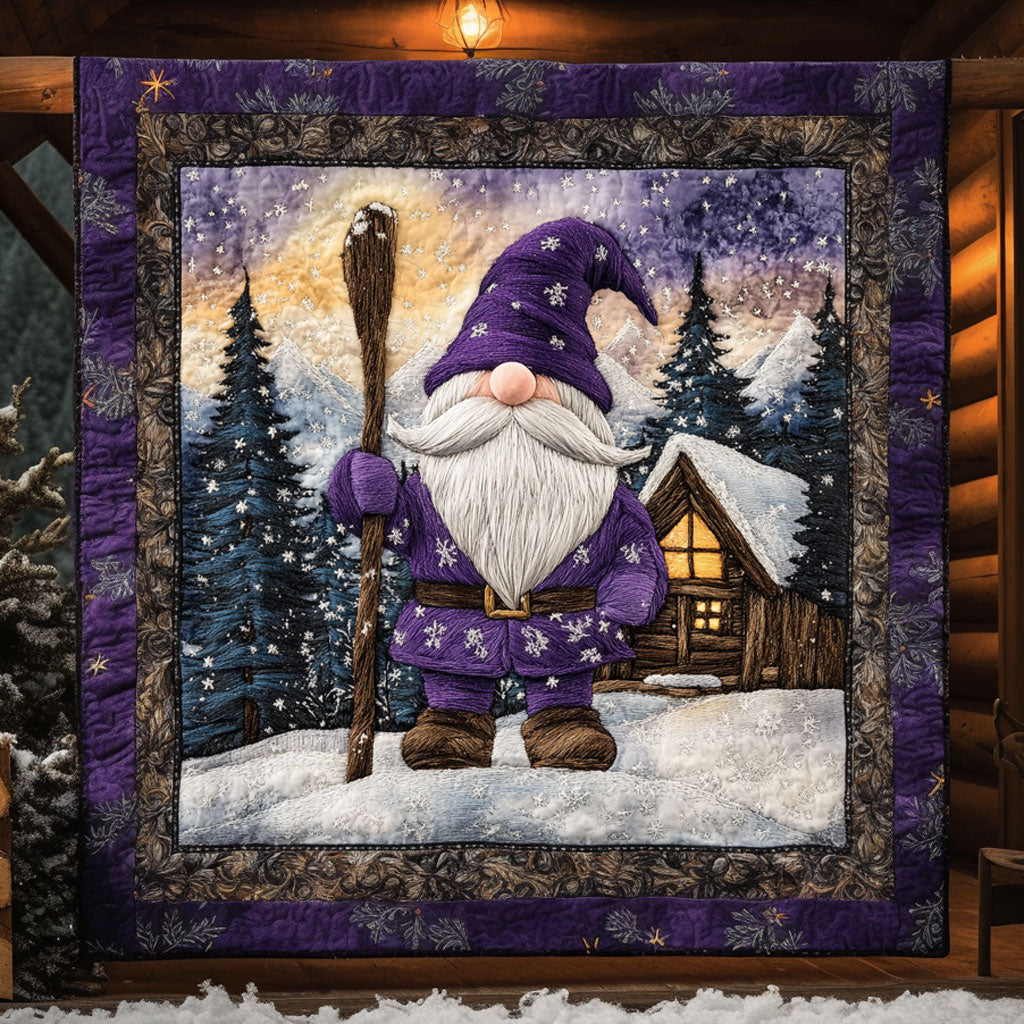 Gnome Cozy Night Quilt Trendy Quilt Blanket Gift for Modern Home