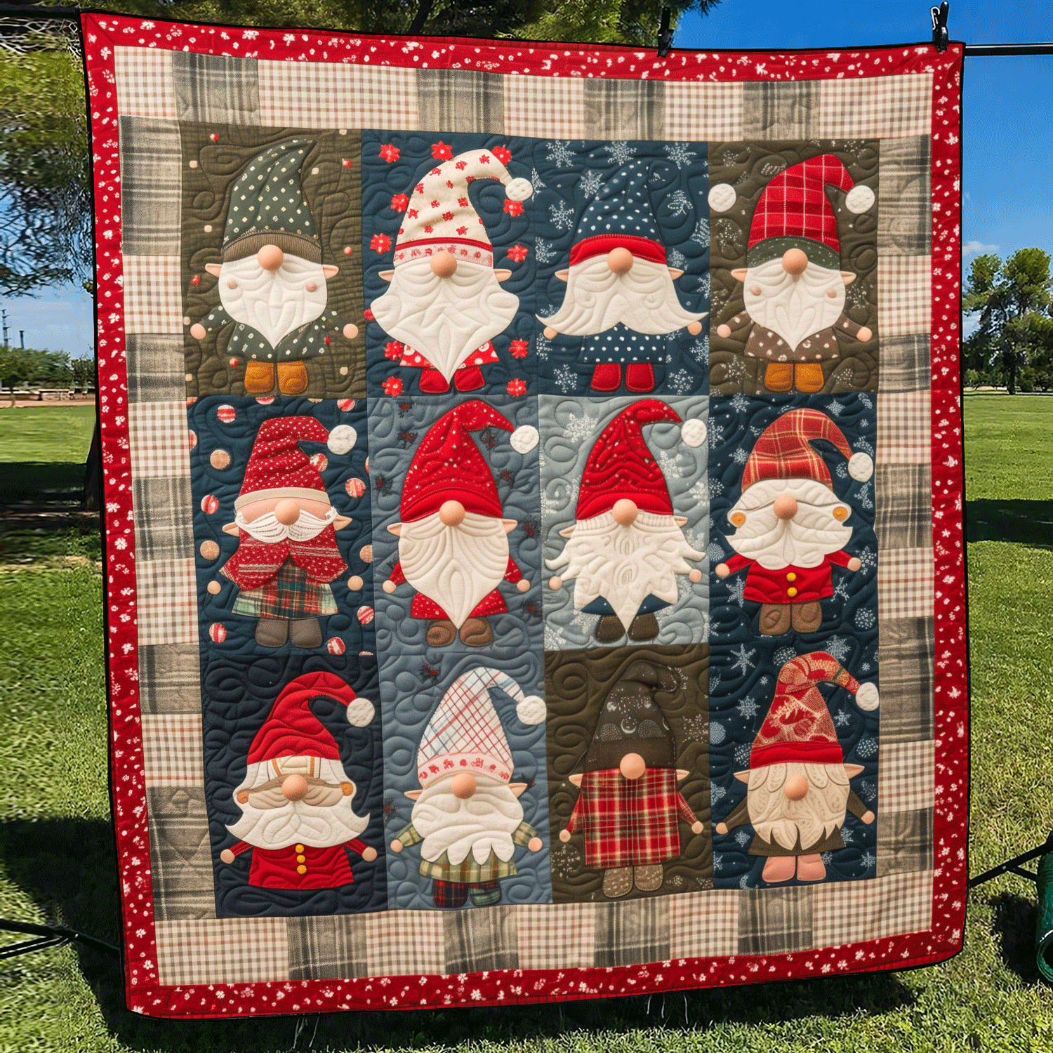 Gnome Family Quilted Blanket Mother In Law Christmas Gift