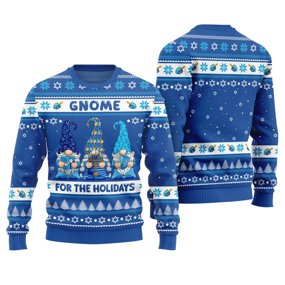 Gnome For The Holidays Ugly Hanukkah Sweater Meaningful Holiday Gift Merch to Show You Care