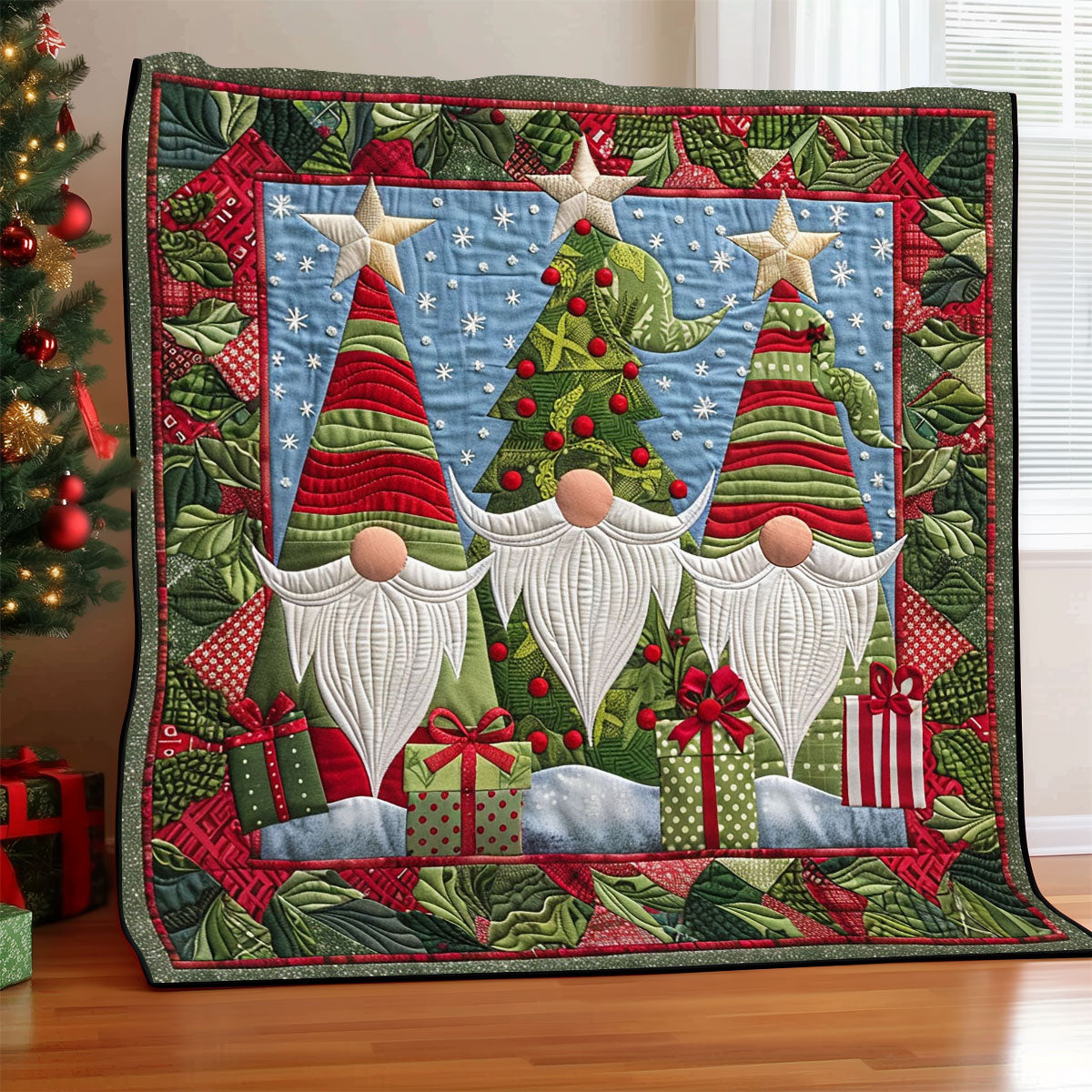 Gnome Gift Quilt Beautiful Quilt Blanket Gift for Cozy Living