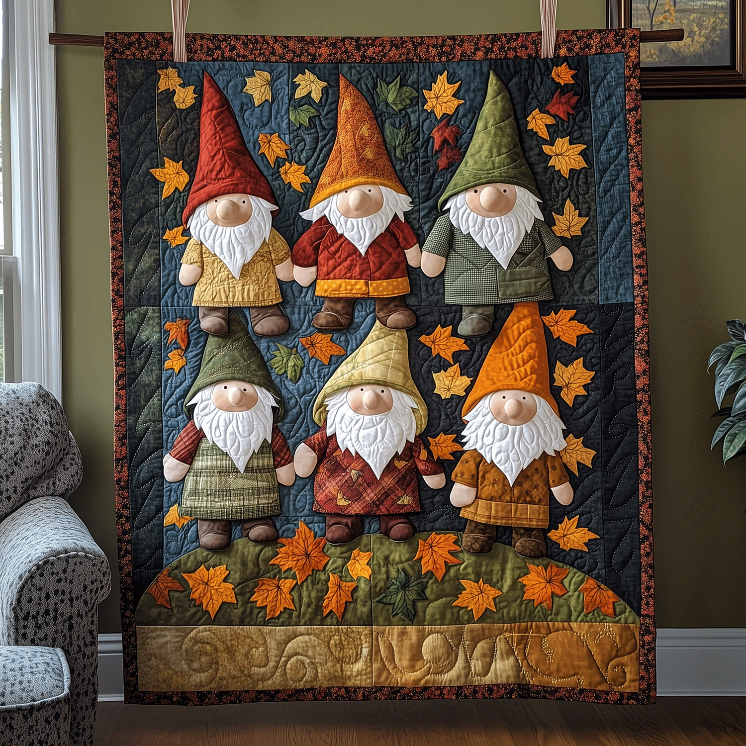 Gnome Harvest Quilted Blanket Gift Ideas For Fall