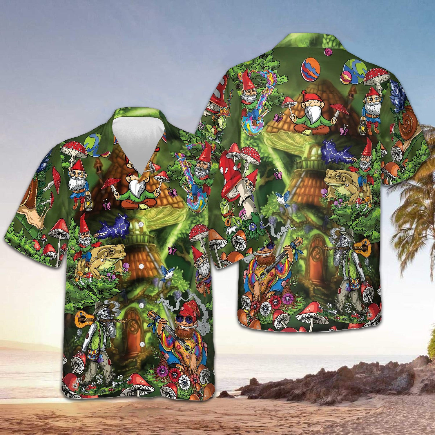 Gnome Hippie Hawaiian Shirt Short Sleeve Button Down Beach Shirts Best Gift For Boyfriend Gnome Hippie Hawaiian Shirt Short Sleeve Button Down Beach Shirts Best Gift For Boyfriend