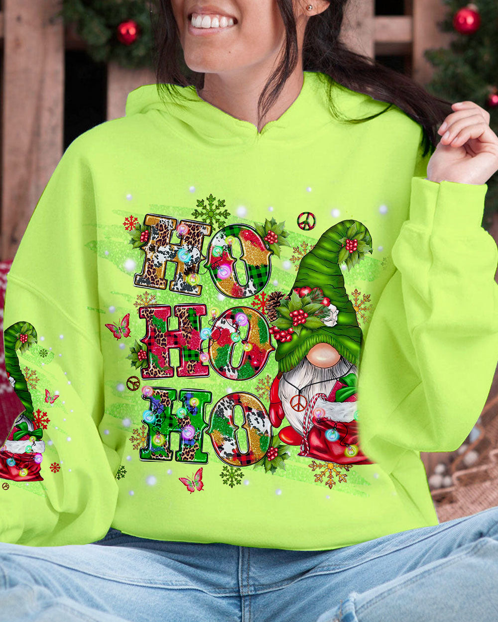 Gnome Ho Ho Ho Hoodie Cute Christmas Holiday Apparel Gifts For Gnome Lovers