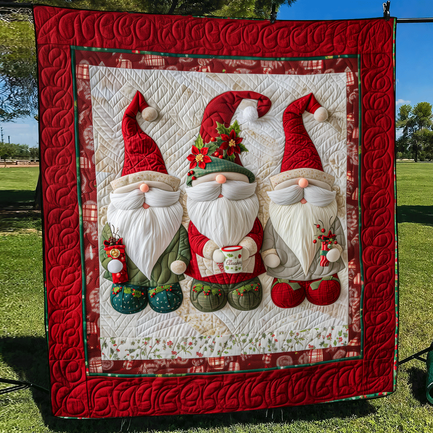 Gnome Home Quilted Blanket Best Christmas Gifts For Women