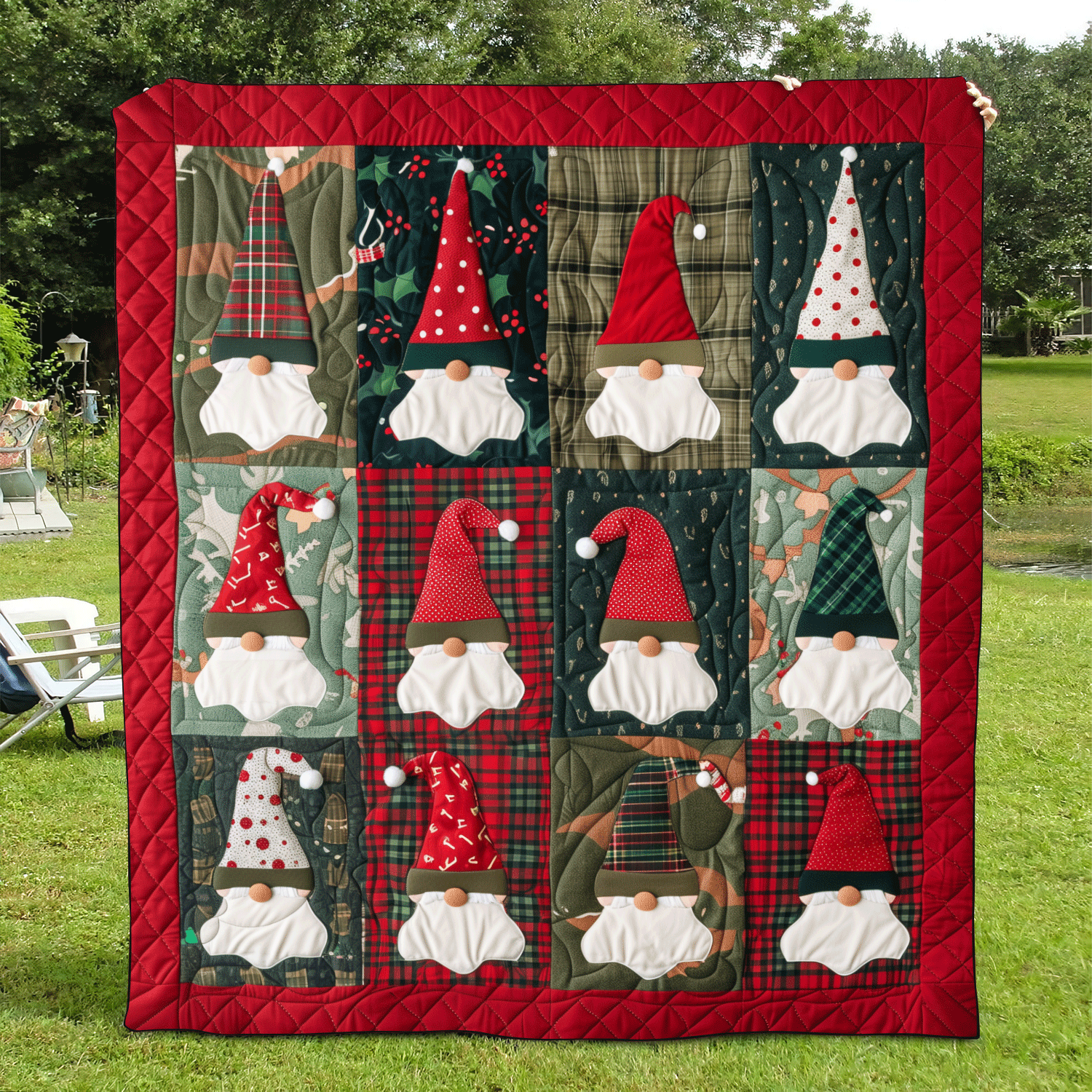 Gnome Party Quilted Blanket Mother In Law Christmas Gift