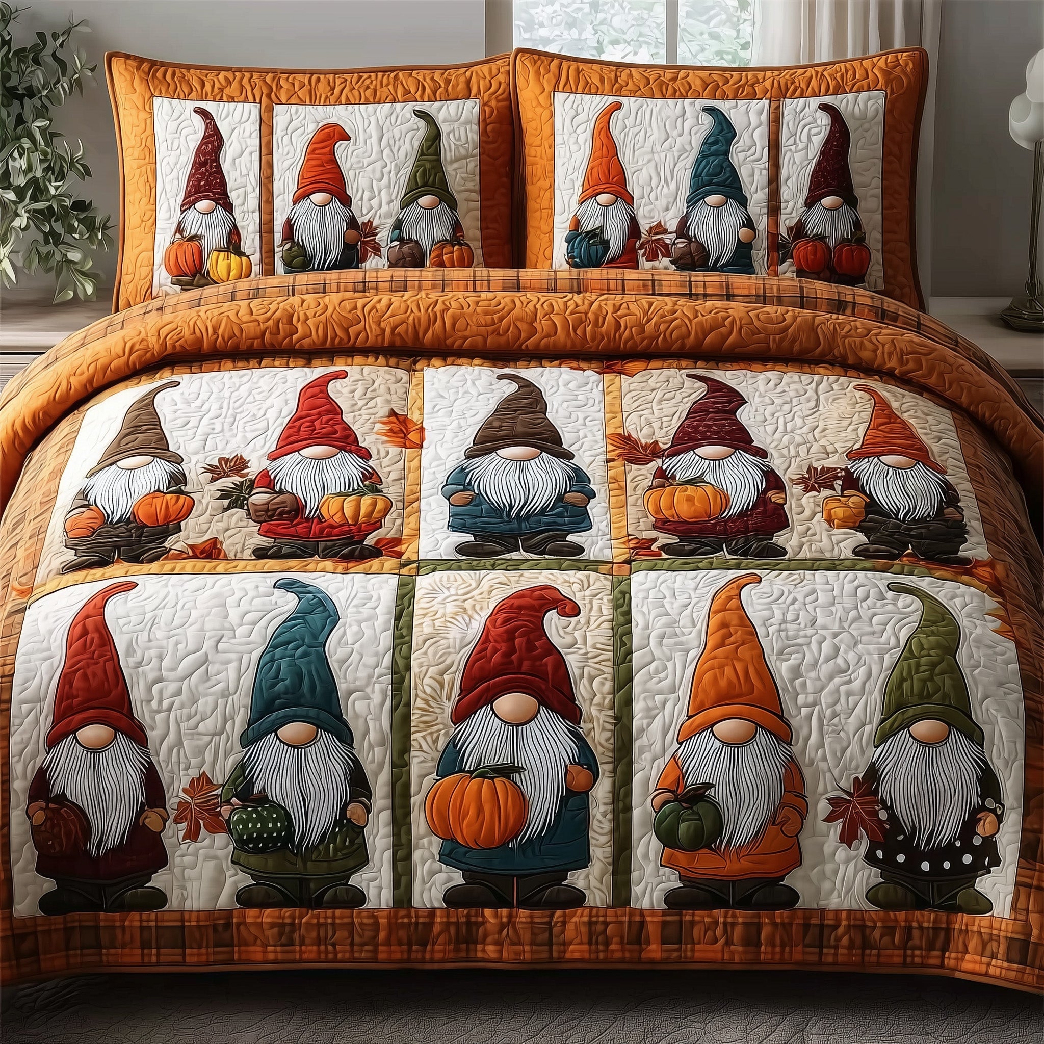 Gnome Quilted Bedding Set For Men