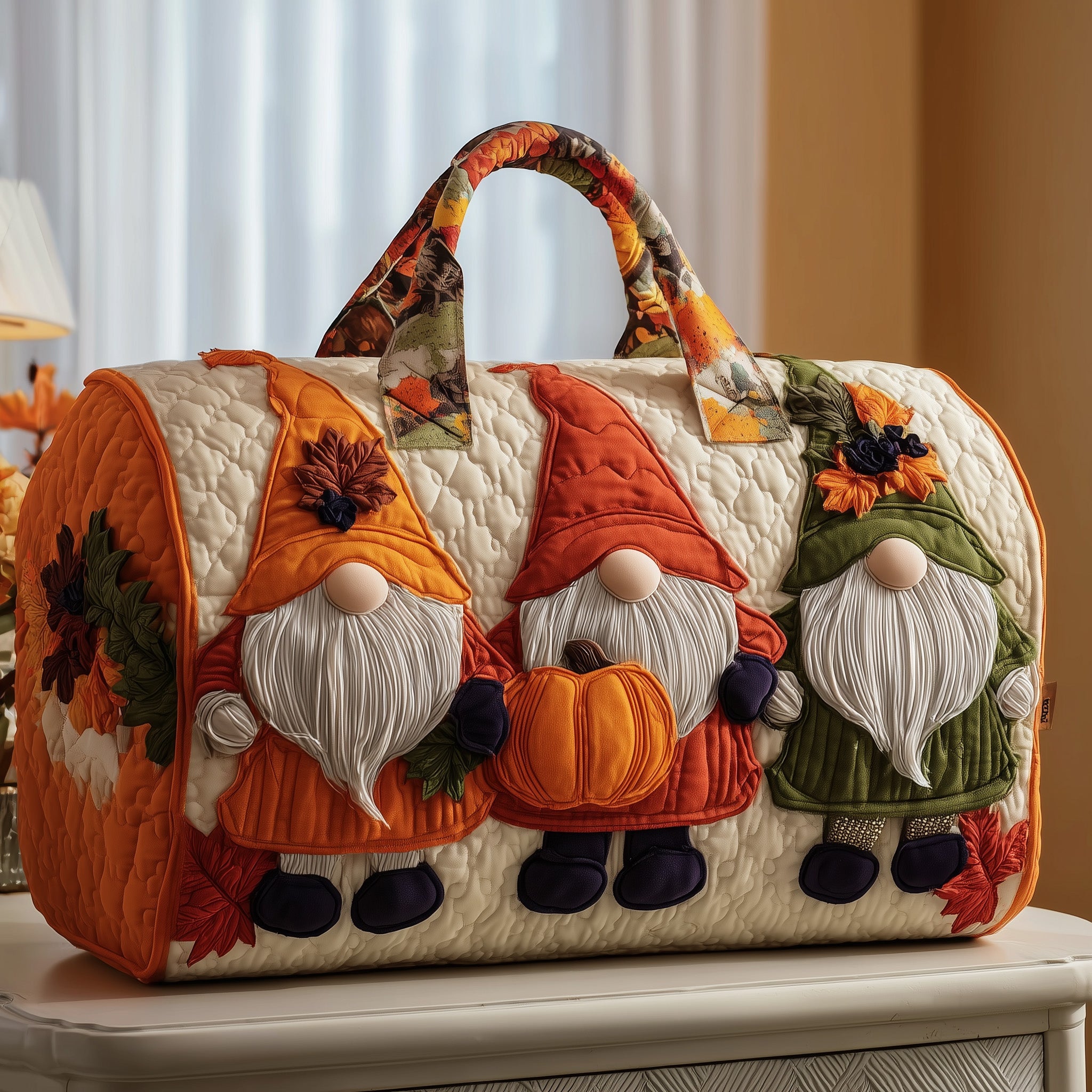 Gnome Quilted Duffle Bag Anniversary Gift Idea