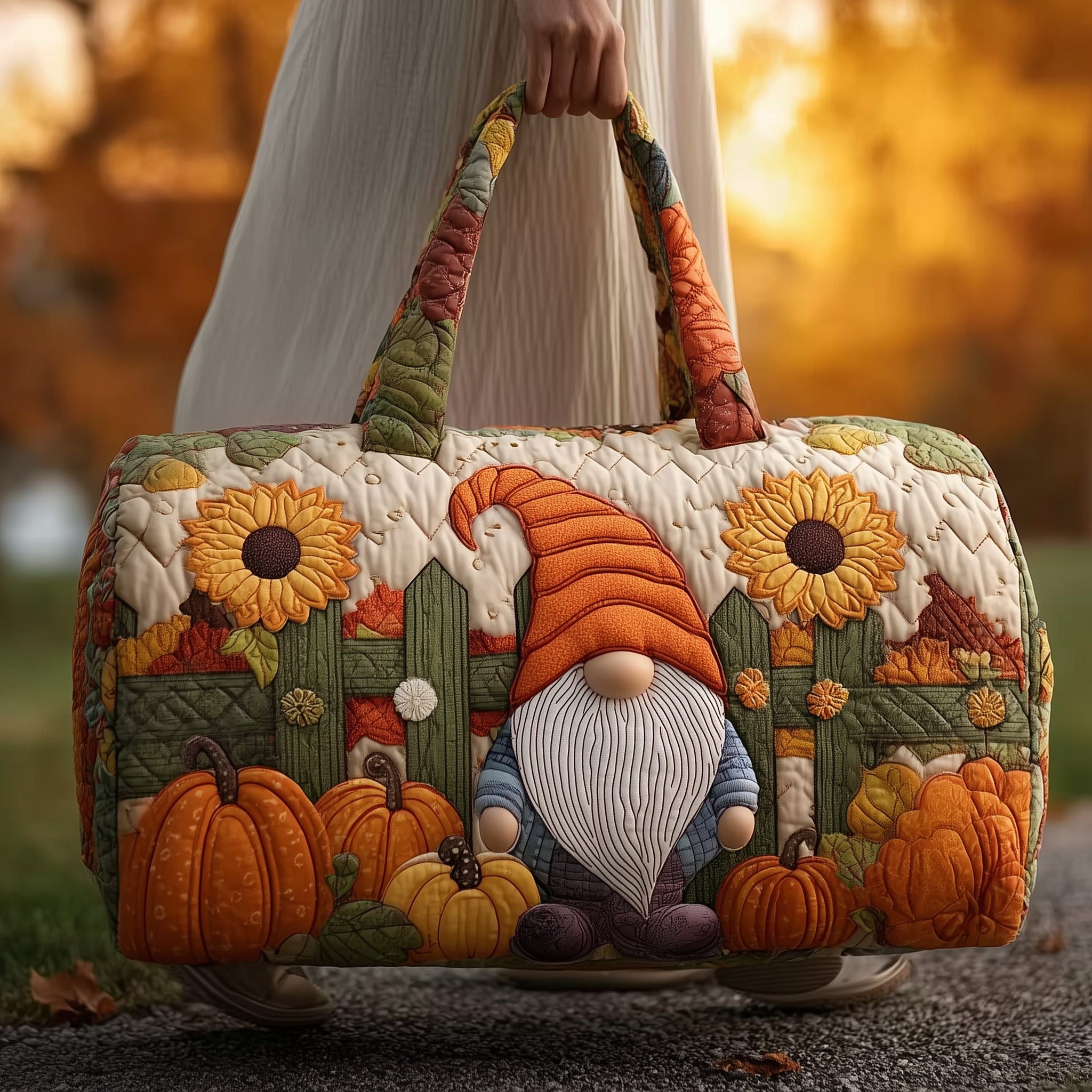 Gnome Quilted Duffle Bag Back To School Essential