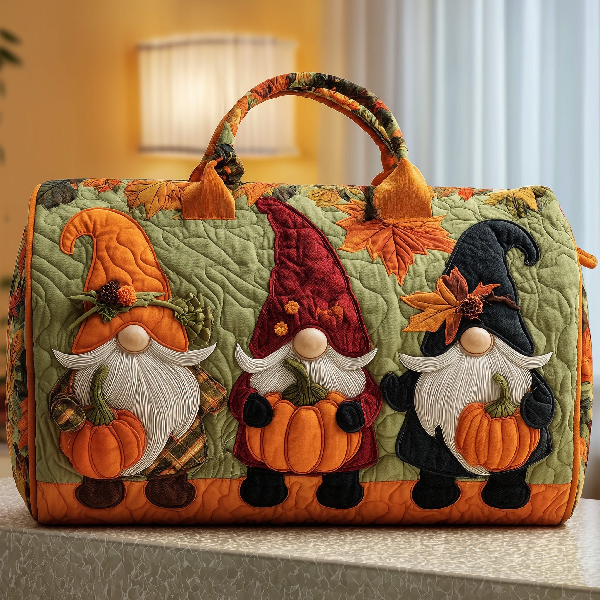 Gnome Quilted Duffle Bag Birthday Gift Idea