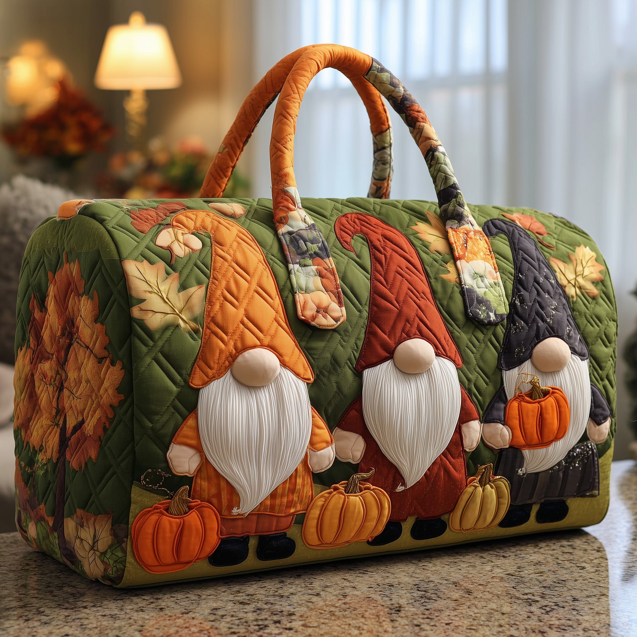Gnome Quilted Duffle Bag Fall Gift Choice