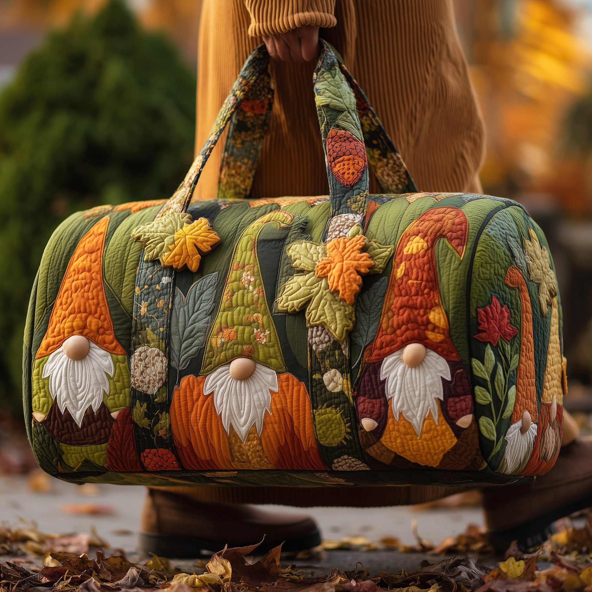 Gnome Quilted Duffle Bag Independence Day Gift Idea