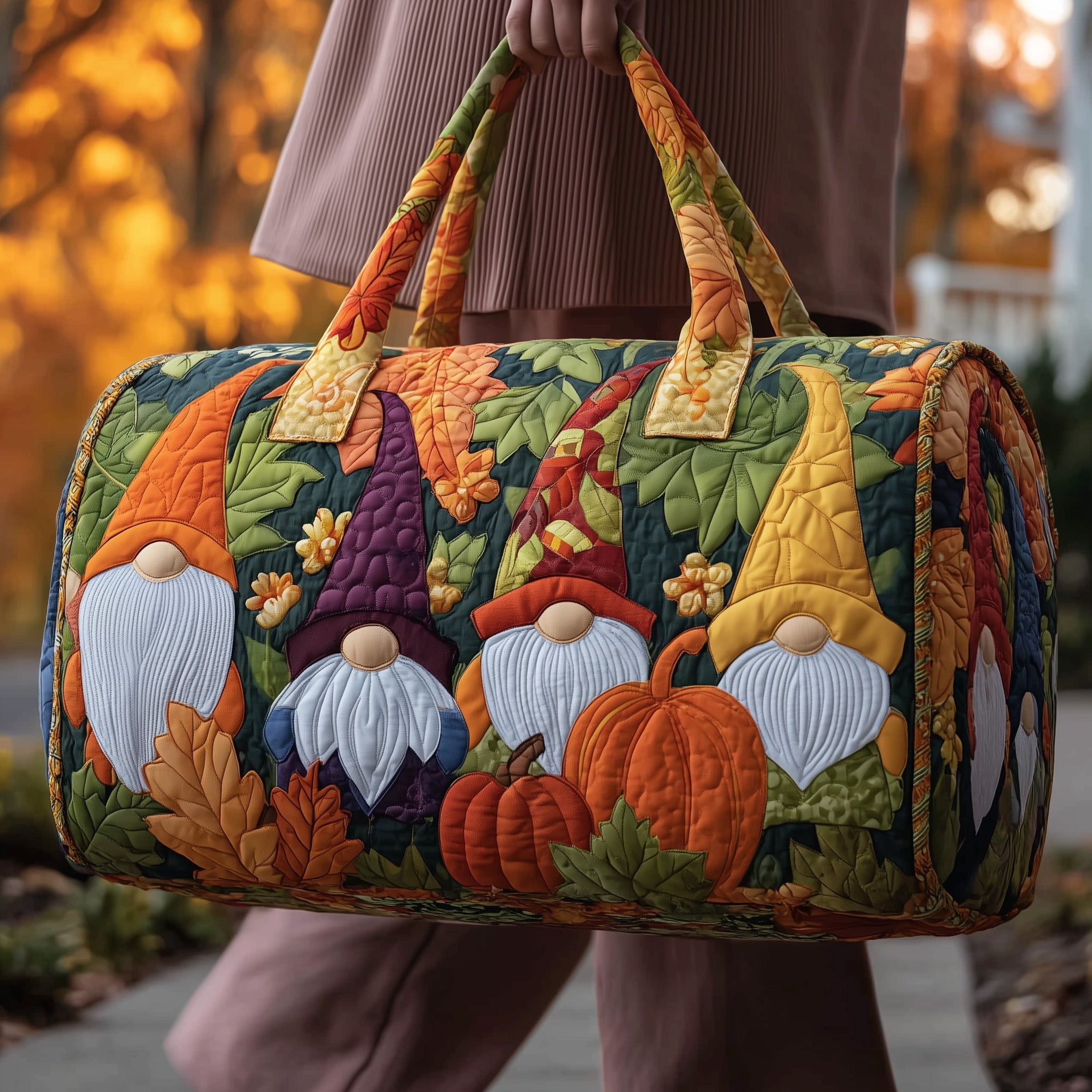 Gnome Quilted Duffle Bag Winter Season Must Have