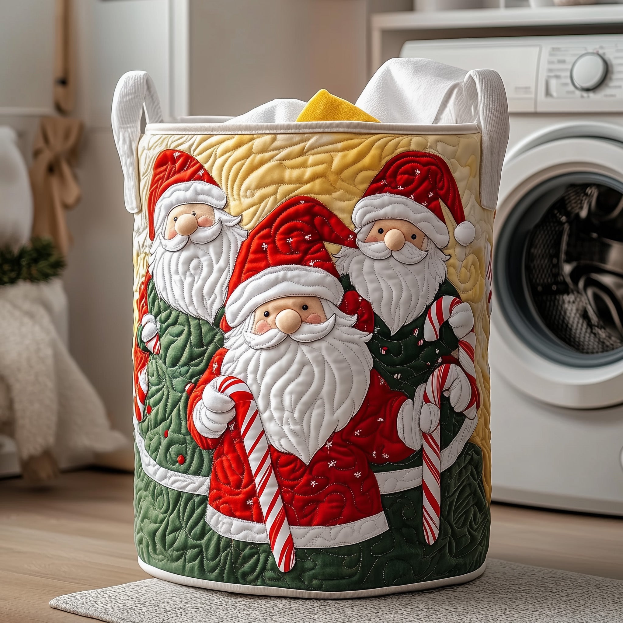 Gnome Quilted Laundry Basket Best Gnome Gifts