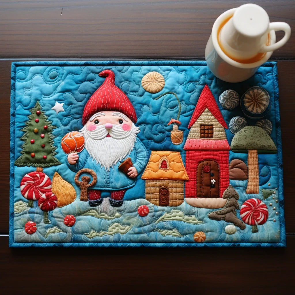 Gnome Quilted Placemat Holiday Placemats Father's Day Gifts For Grandpa