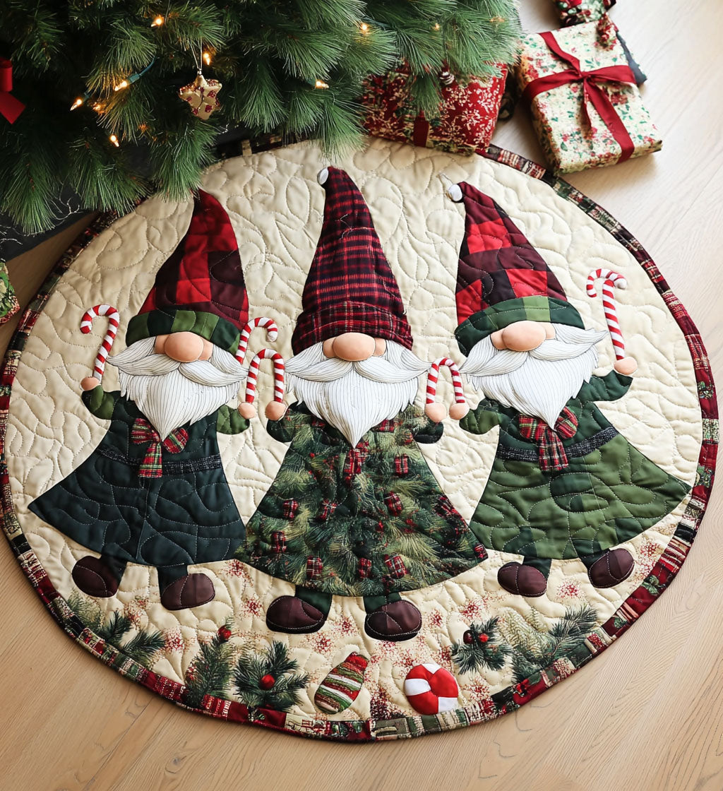Gnome Quilted Round Mat Front Entryway Ideas Gnome Christmas Decorations