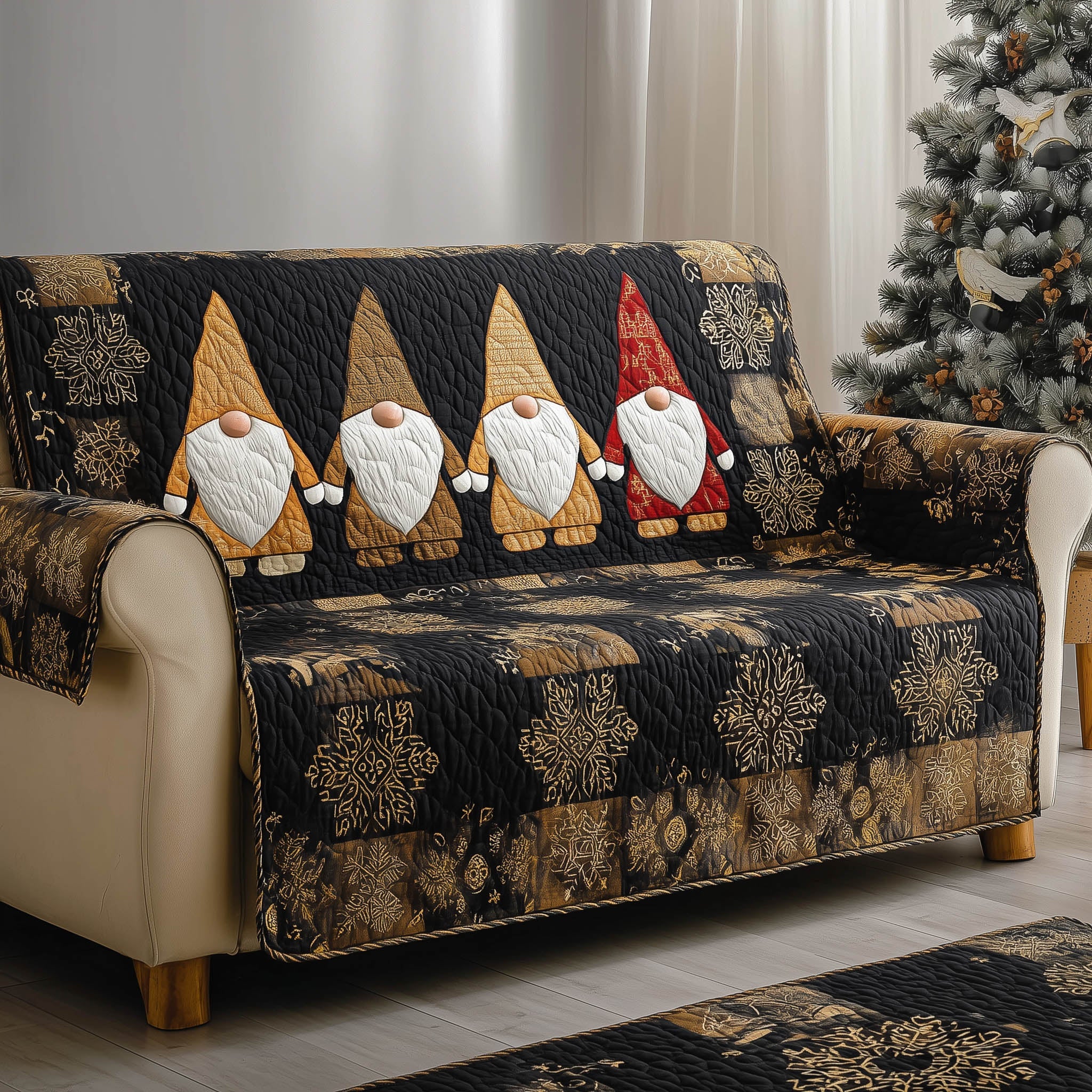 Gnome Quilted Sofa Cover Charming Christmas Design Gnome Christmas Gift Ideas