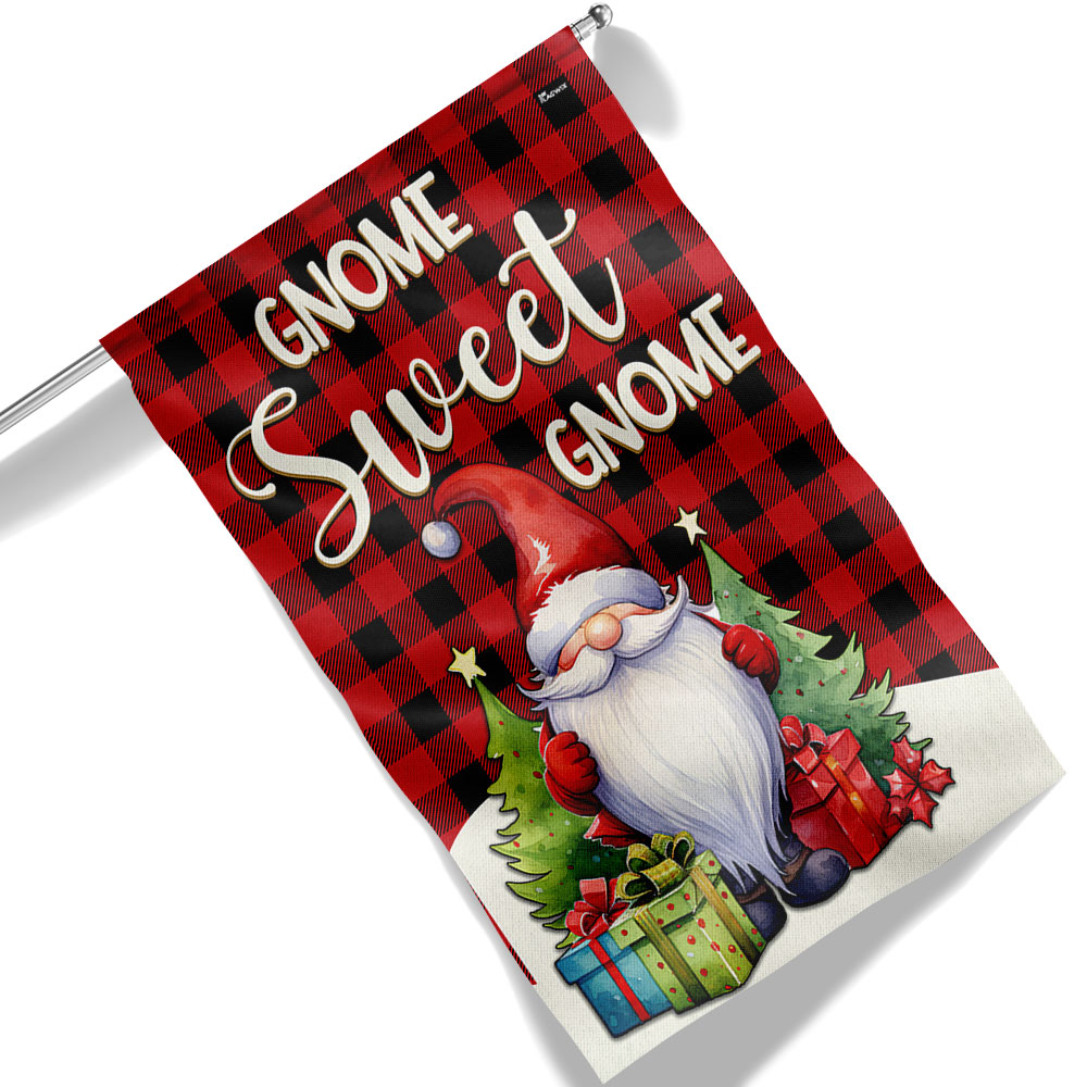 Gnome Sweet Gnome Christmas Flag