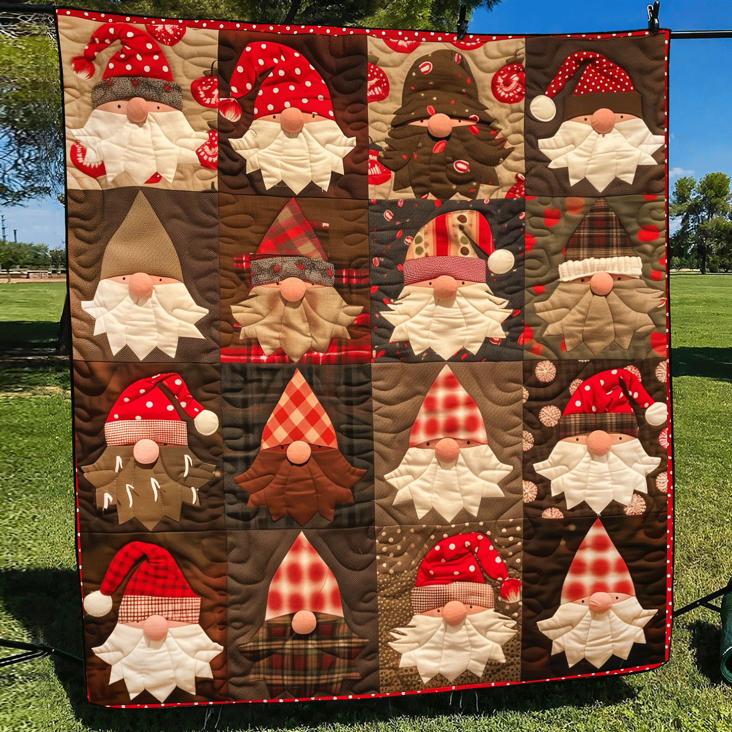 Gnome Sweet Gnome Christmas Quilted Blanket Mother In Law Christmas Gift