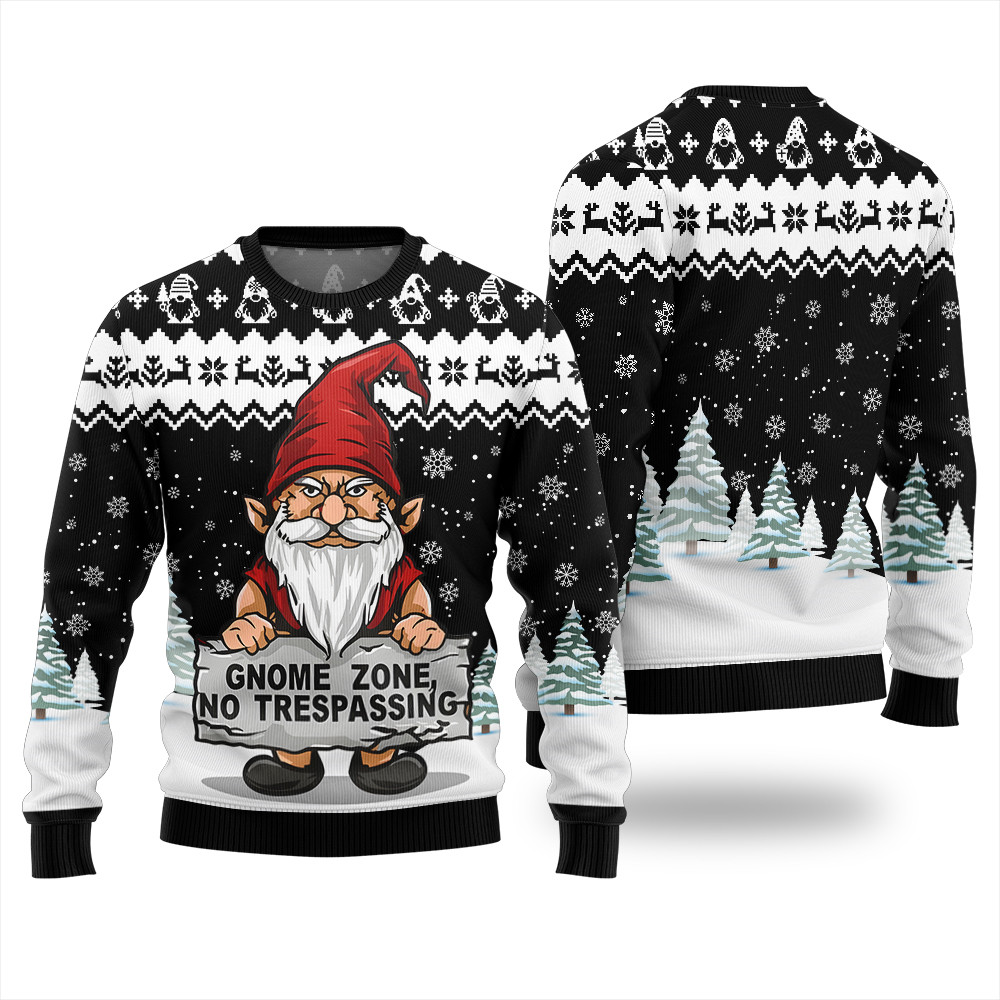 Gnome Zone Ugly Christmas Sweater Seasonal Gift Merch for Cozy Christmas Vibes