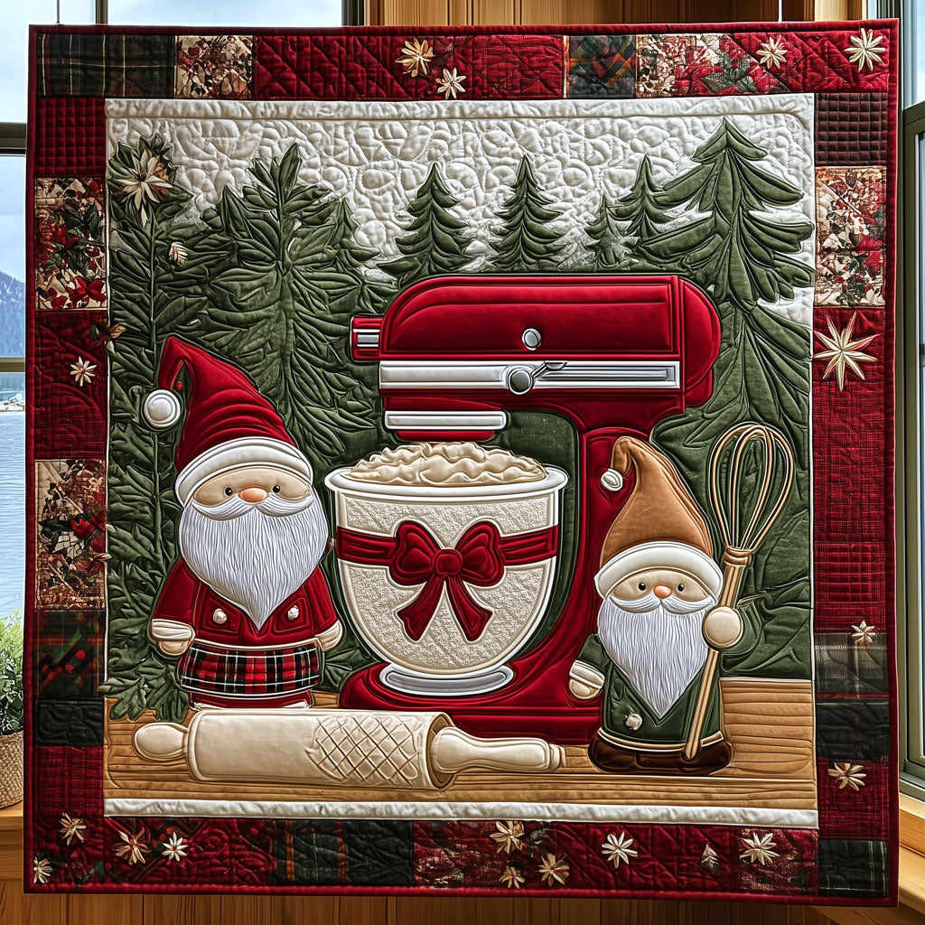 Gnomes' Holiday Pastry Quilt Blanket Christmas Throw Blanket Best Christmas Gifts For Bakers