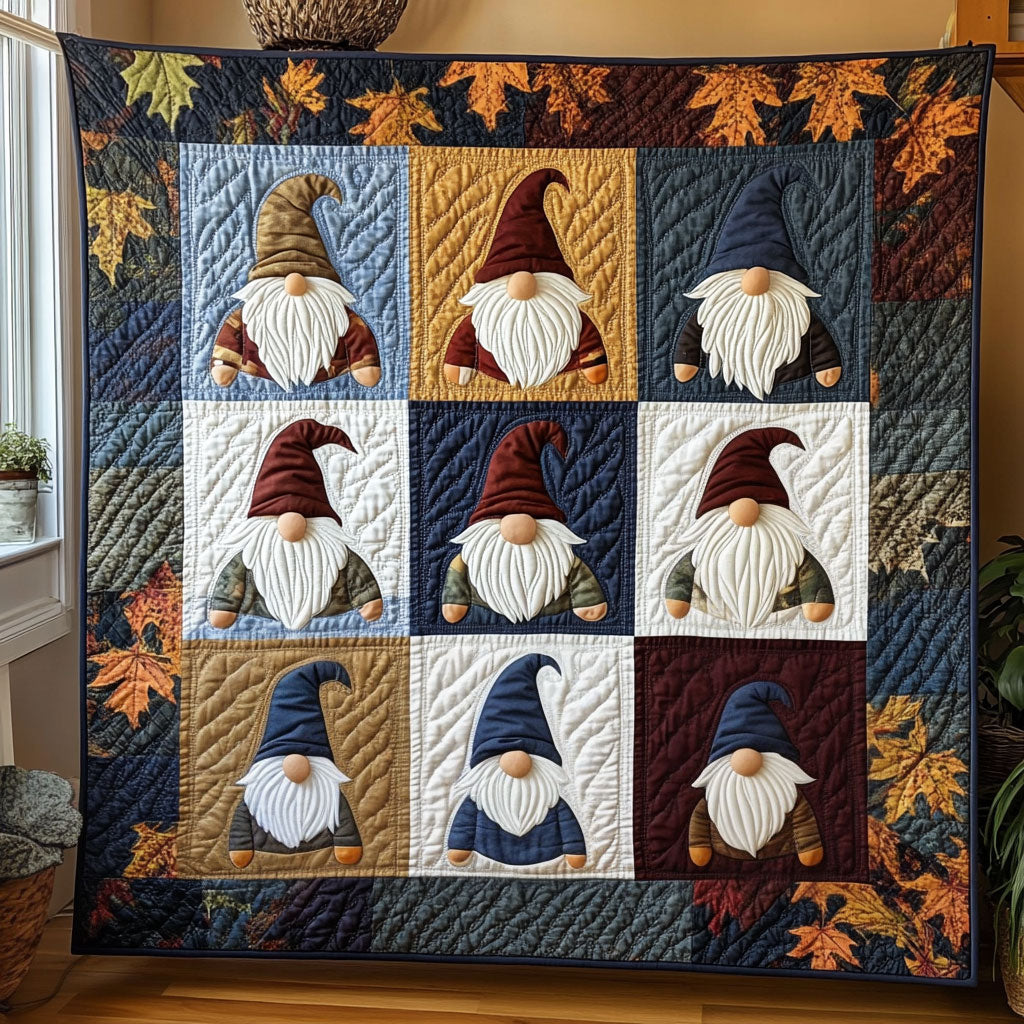 Gnomes The Fall Quilt Blanket Bed Decor Cute Design Autumn Gifts For Her