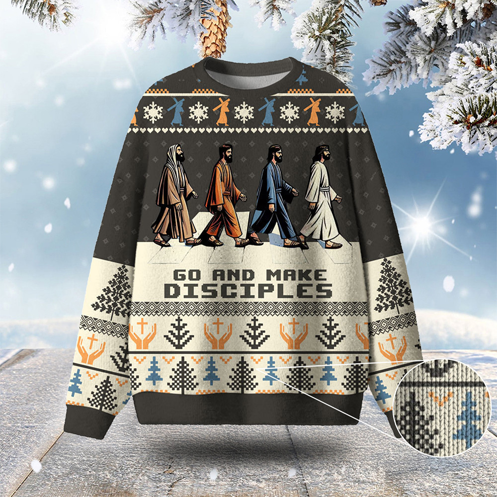 Go And Make Disciples Ugly Christmas Sweater Christian Sweater Christmas Gifts For Men