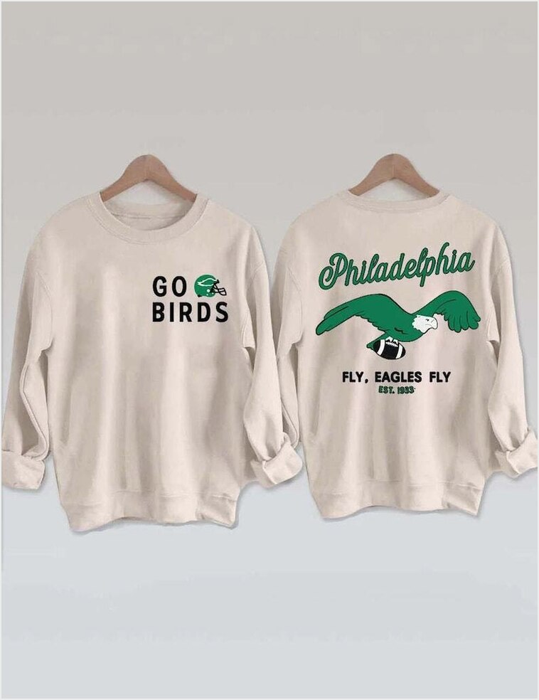 Go Birds Philadelphia Eagles Sweatshirt, Vintage Philadelphia Eagles Football Sweatshirt Gifts For Her Go Birds Philadelphia Eagles Sweatshirt, Vintage Philadelphia Eagles Football Sweatshirt Gifts For Her