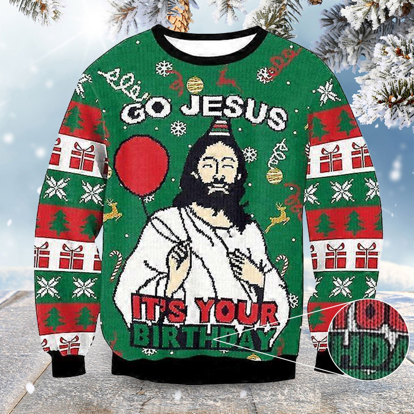 Go Jesus It's Your Birthday Funny Christmas Ugly Sweater Christian Christmas Gifts