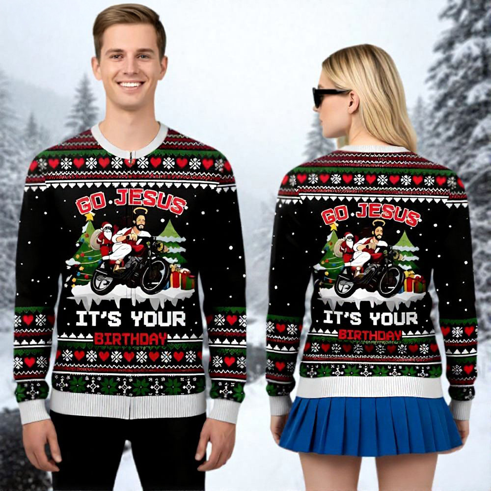 Go Jesus It's Your Birthday Ugly Christmas Sweater Xmas Themed Funny Christmas Gifts
