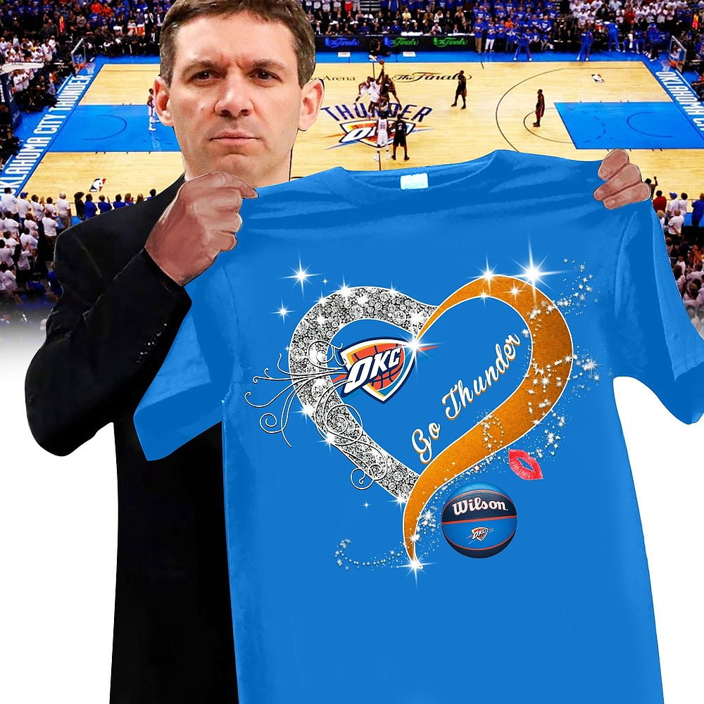 Go Oklahoma City Thunder Basketball Diamond Heart T-Shirt