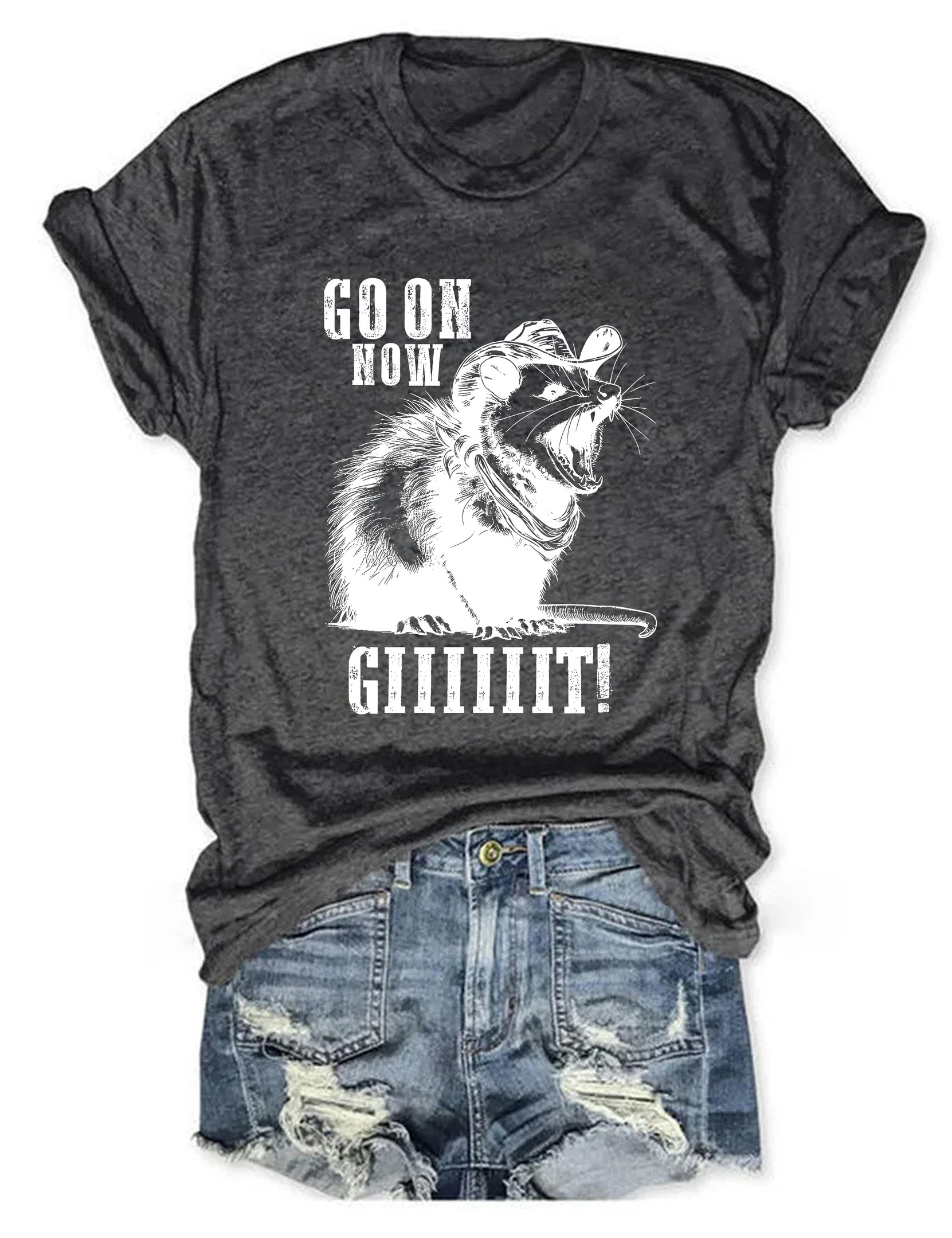 Go On How Cowboy Possum T-Shirt Animal Themed Sarcastic Clothes Possum Lover Gifts