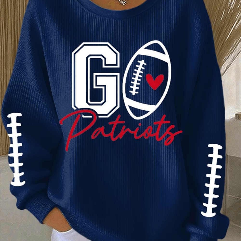 Go Patriots Football Sweatshirt Game Day Merchandise New England Patriots Fan Gift