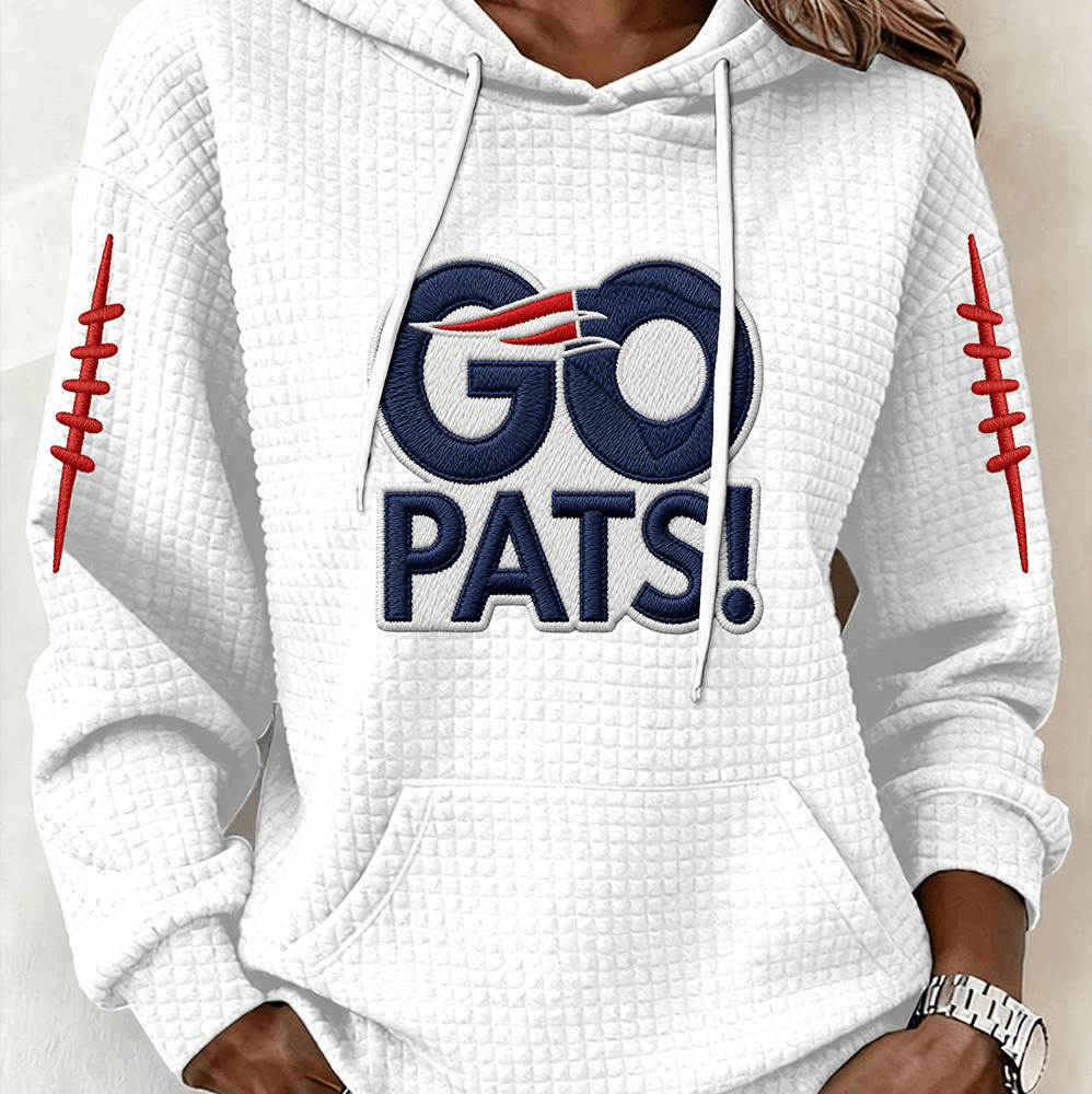Go Pats Football Hoodie Game Day Hooded Sweatshirt New England Patriots Clothing