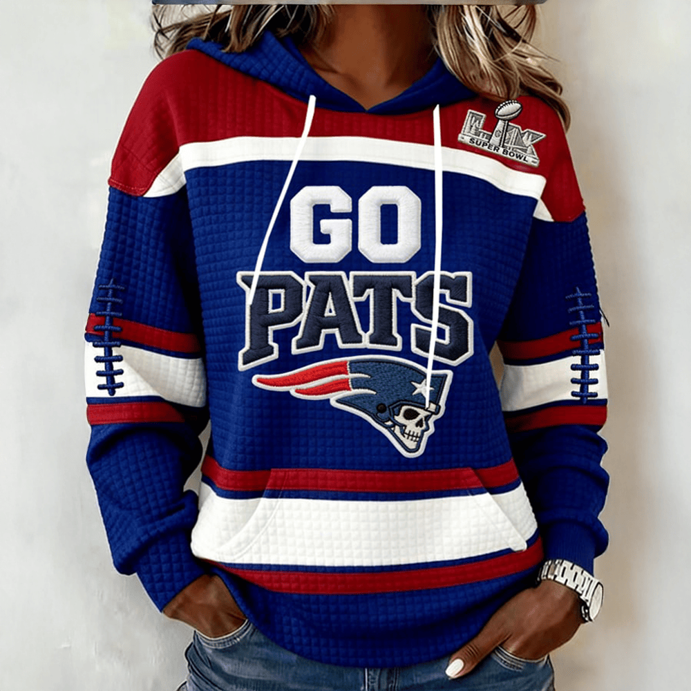 Go Pats Football Hoodie Game Day New England Patriots Merchandise Game Day Gear
