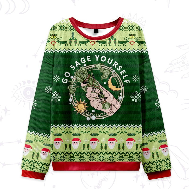 Go Sage Yourself Ugly Christmas Sweater Funny Quotes Xmas Holiday Clothing Gift Ideas
