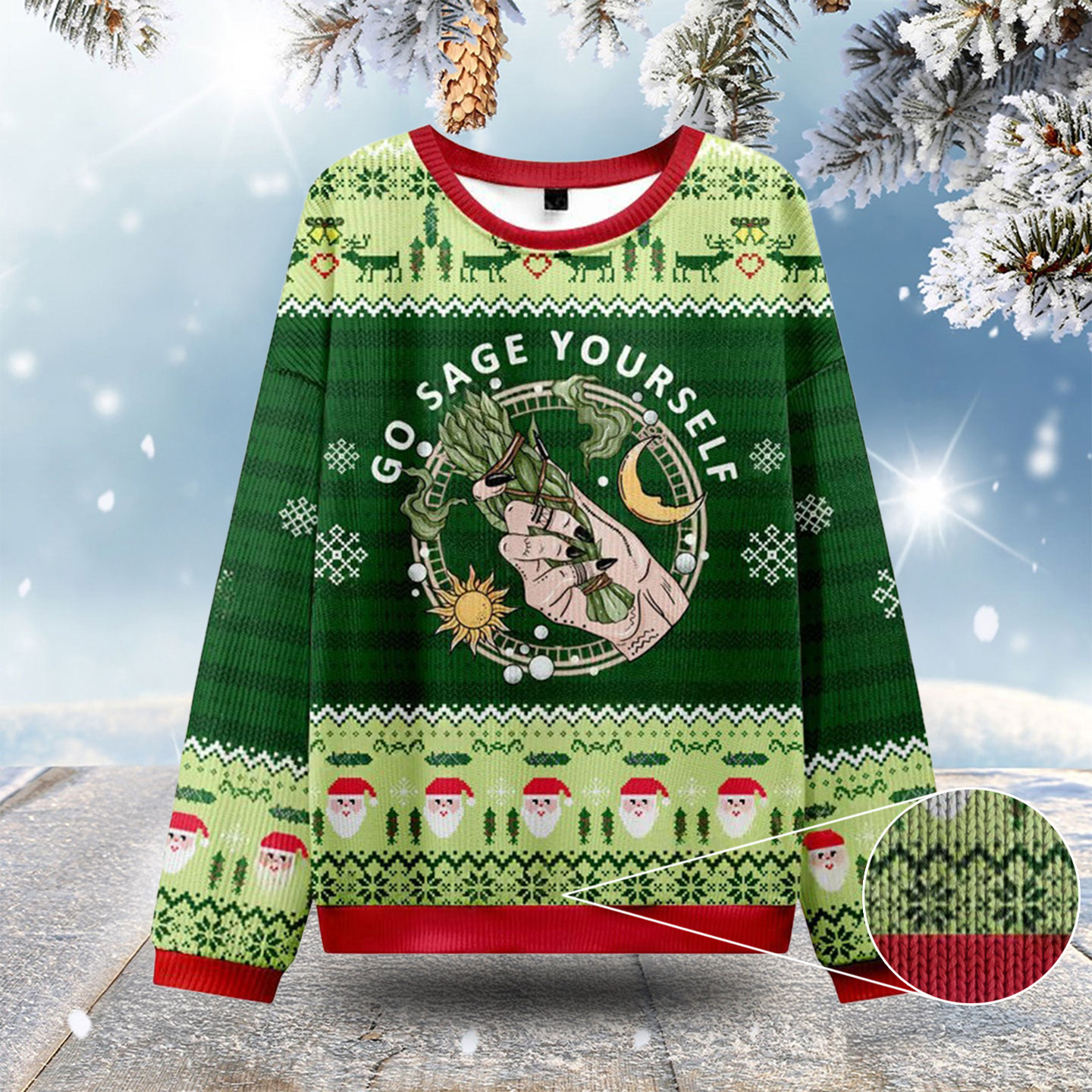 Go Sage Yourself Ugly Christmas Sweatshirts Family Christmas Sweaters Gifts For Husband