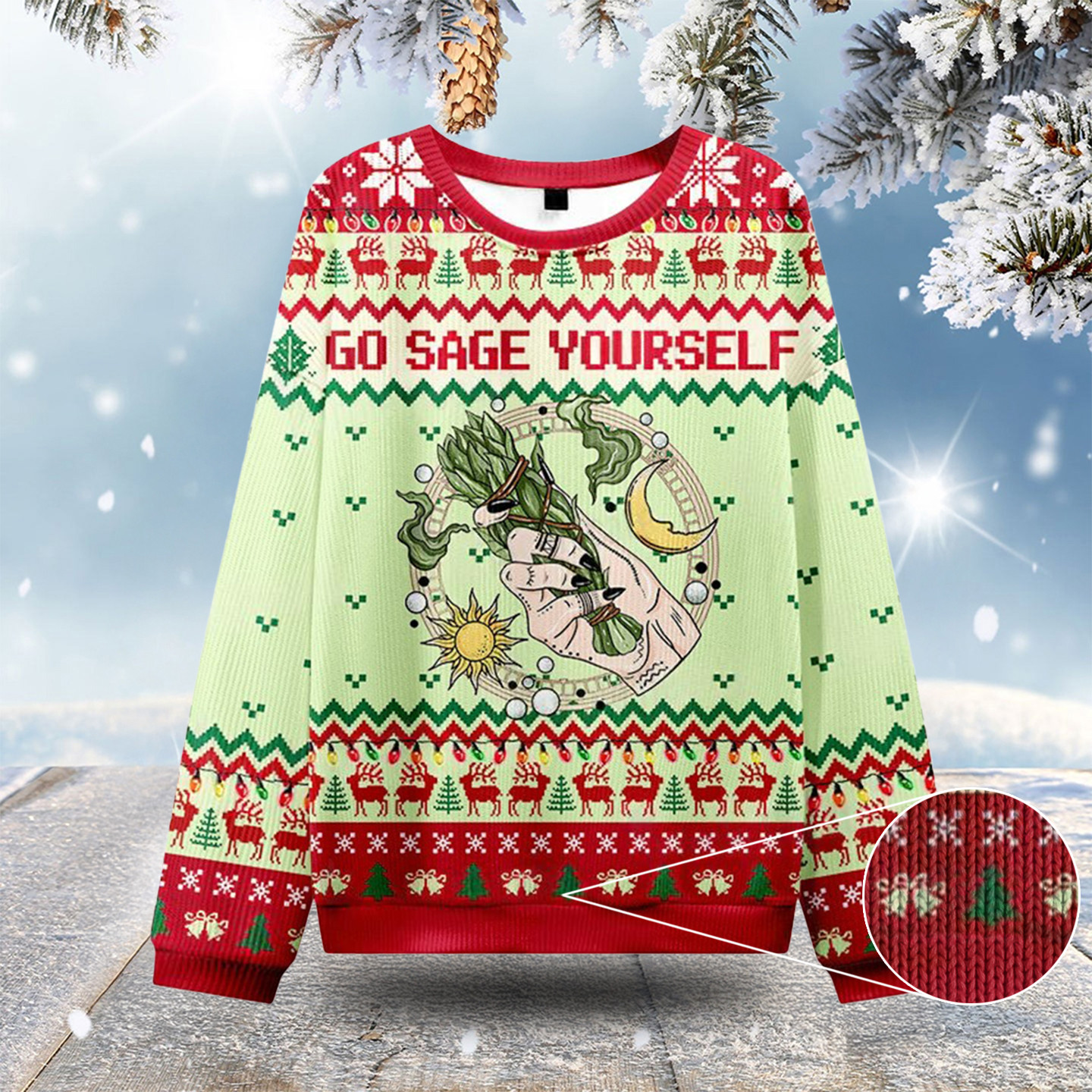 Go Sage Yourself Ugly Christmas Sweatshirts Silly Christmas Sweaters Gifts For Grandpa