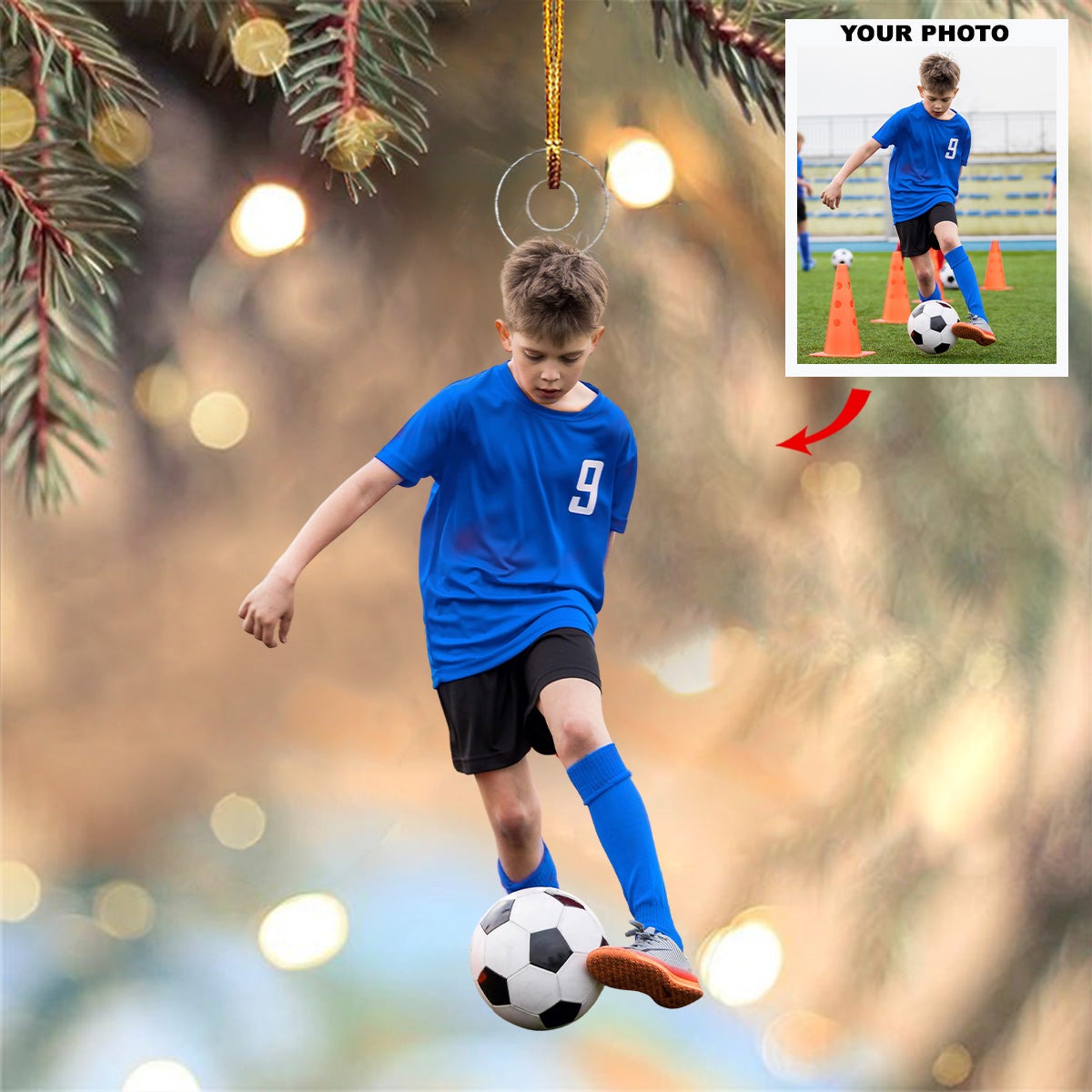 Goal Getter Personalized Photo Mica Ornament Christmas Gift For Sports Lovers