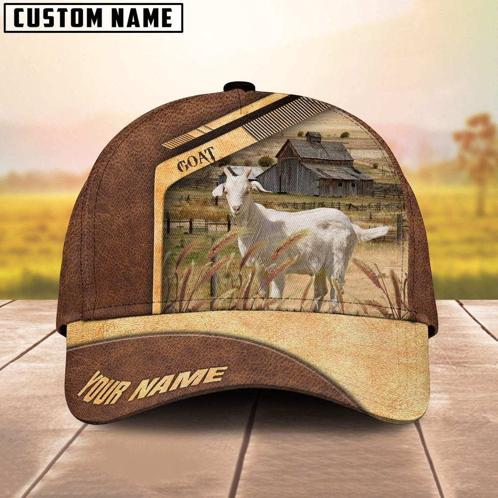 Goat Customized Name Brown Farm Cap Farm Cap Farmer Baseball Cap Gift For Farmer