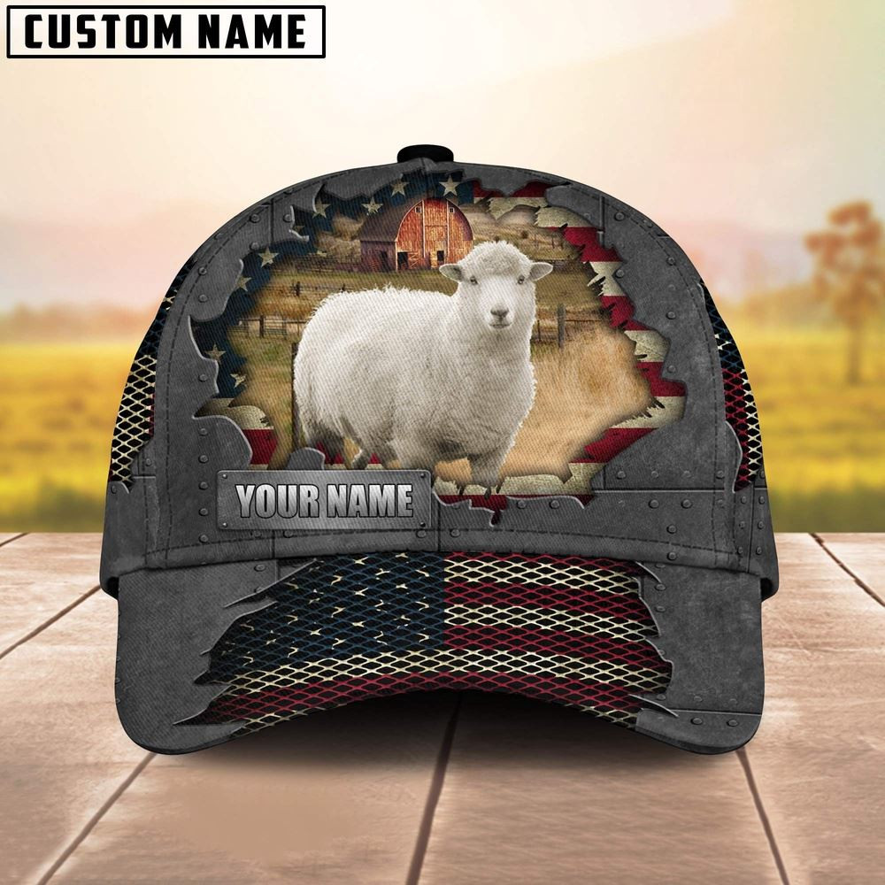 Goat Customized Name US Flag Net Cap Farm Cap Farmer Baseball Cap Gift For Farmer