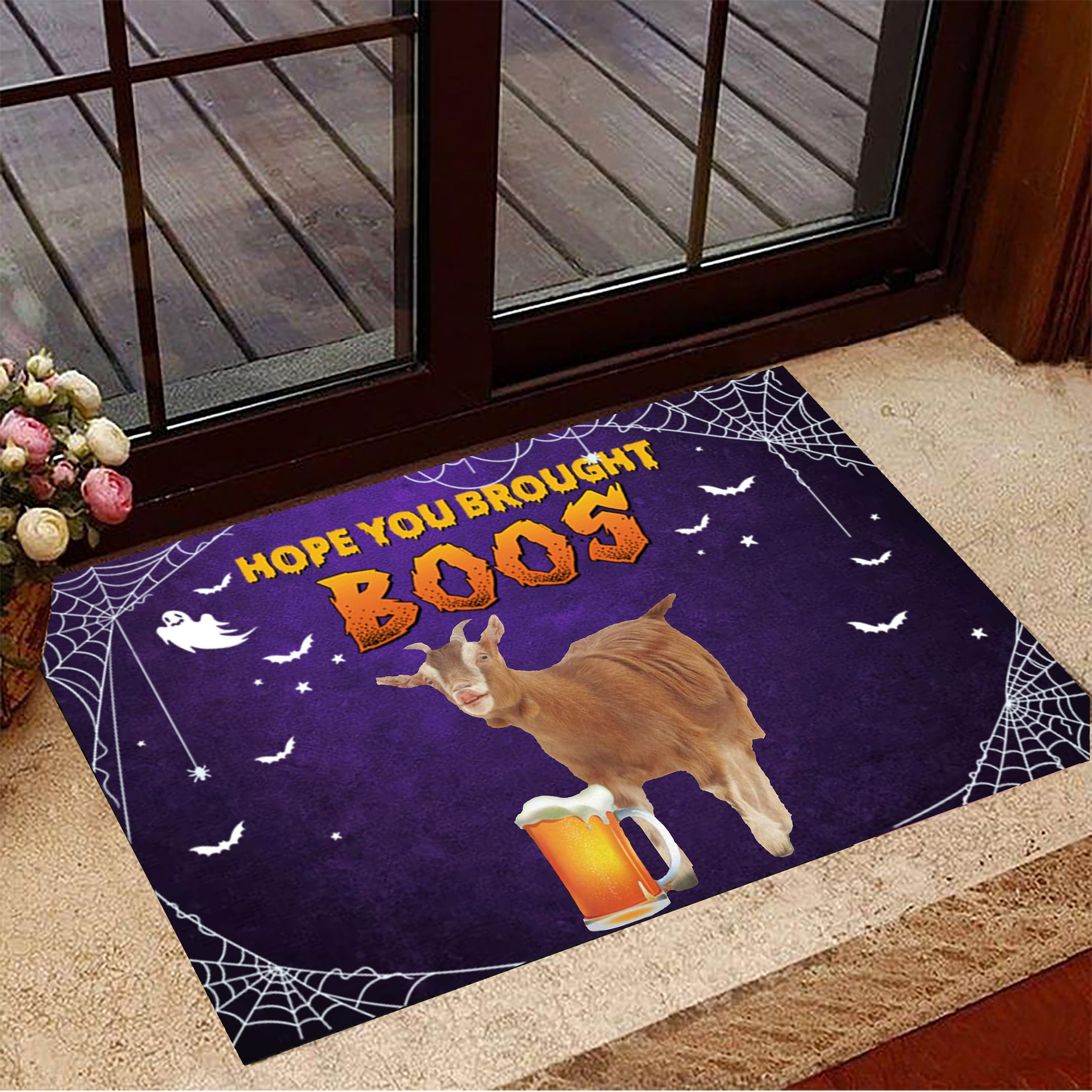 Goat Hope You Brought Boos Doormat Best Indoor Door Mats Halloween Theme Decorations