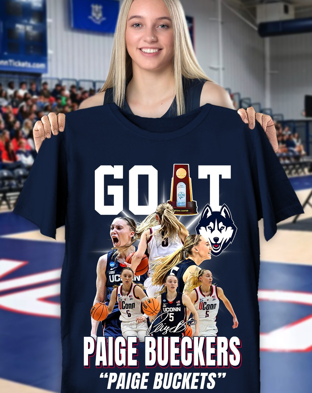 Goat Paige Bueckers T-Shirt Uconn Huskies Women's Basketball National Championship 2025