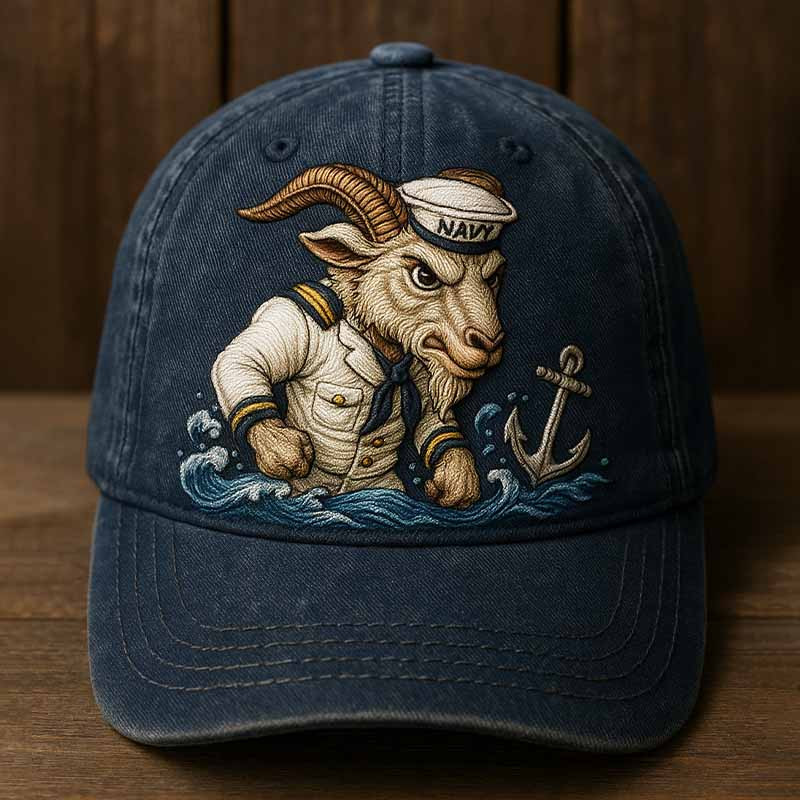 Goat US Navy Art Hat Navy Veteran Baseball Unique Gifts For Patriotic Dad