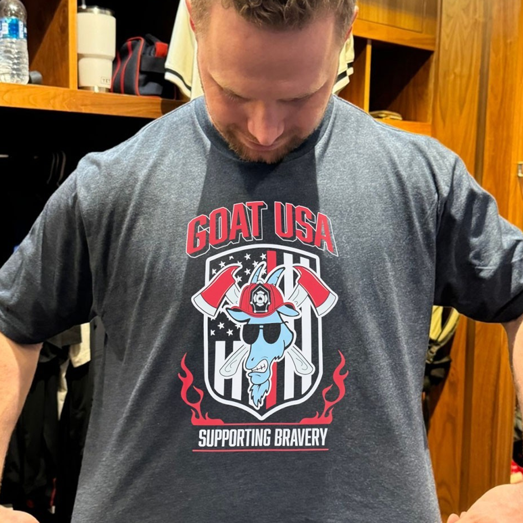 Goat USA Red Line Supporting Bravery Shirt Birthday Gift Ideas For Son