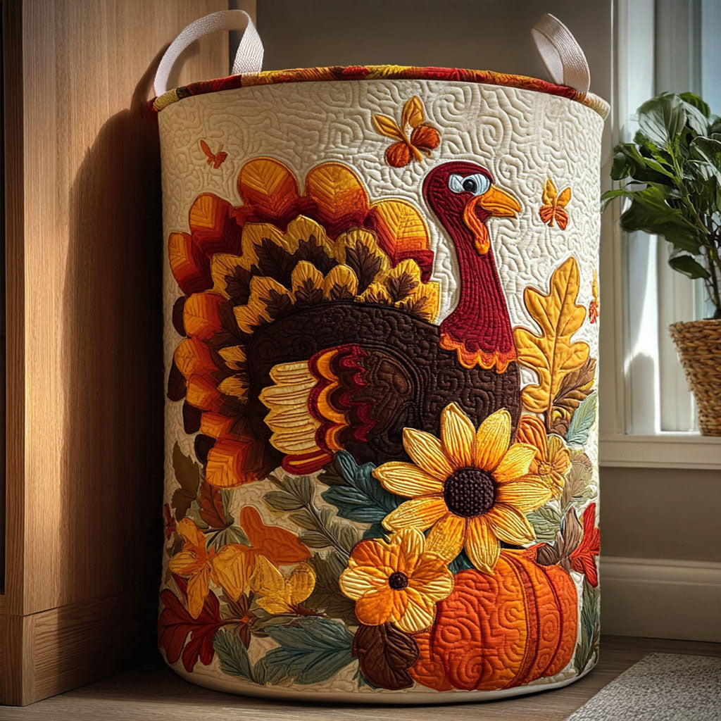 Gobble Gathering Quilted Laundry Basket Unique Gift For Laundry Lovers