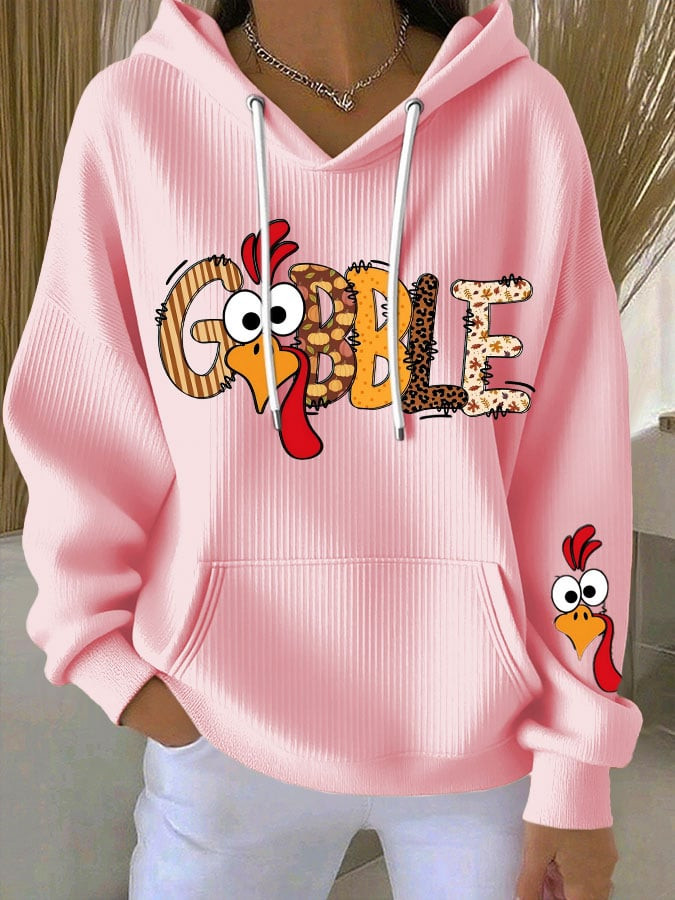 Gobble Turkey Hoodie Cute Turkey Apparel Best Thanksgiving Gifts