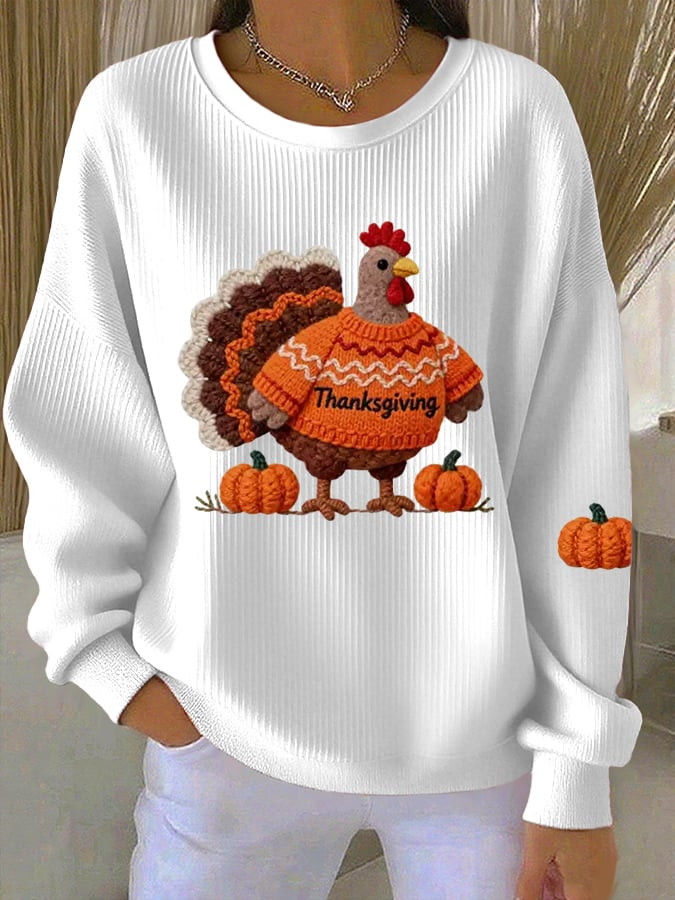 Gobble Turkey Pumpkin Thanksgiving Sweatshirt Cute Turkey Thanksgiving Apparel Great Gifts