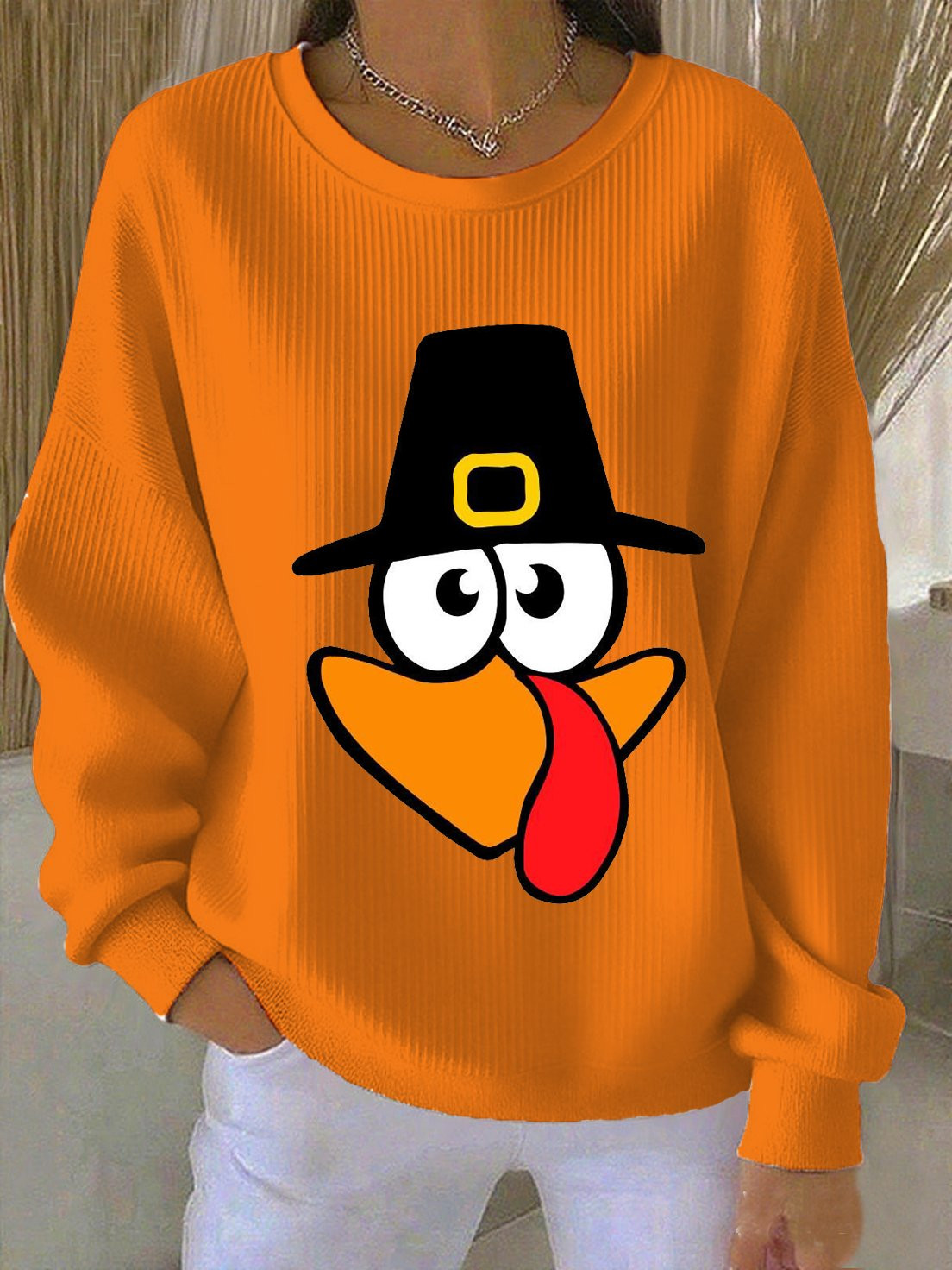 Gobble Turkey Sweatshirt Funny Turkey Cartoon Apparel Thanksgiving Presents