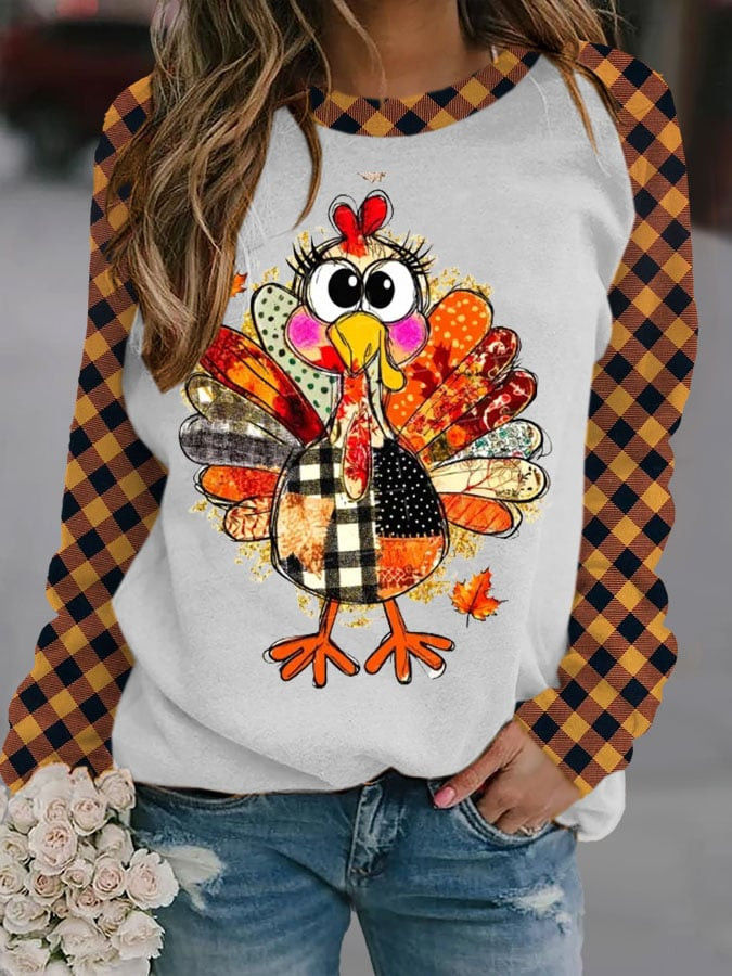 Gobble Turkey Sweatshirt Funny Turkey Cartoon Clothing Best Thanksgiving Gifts For Her