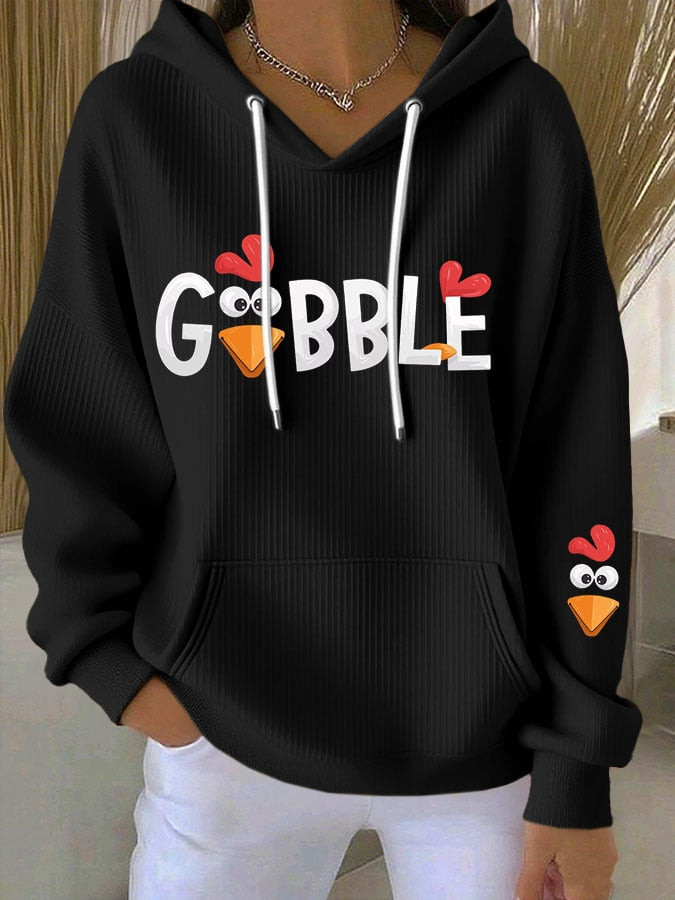 Gobble Turkey Thanksgiving Hoodie Funny Turkey Apparel Best Thanksgiving Gifts